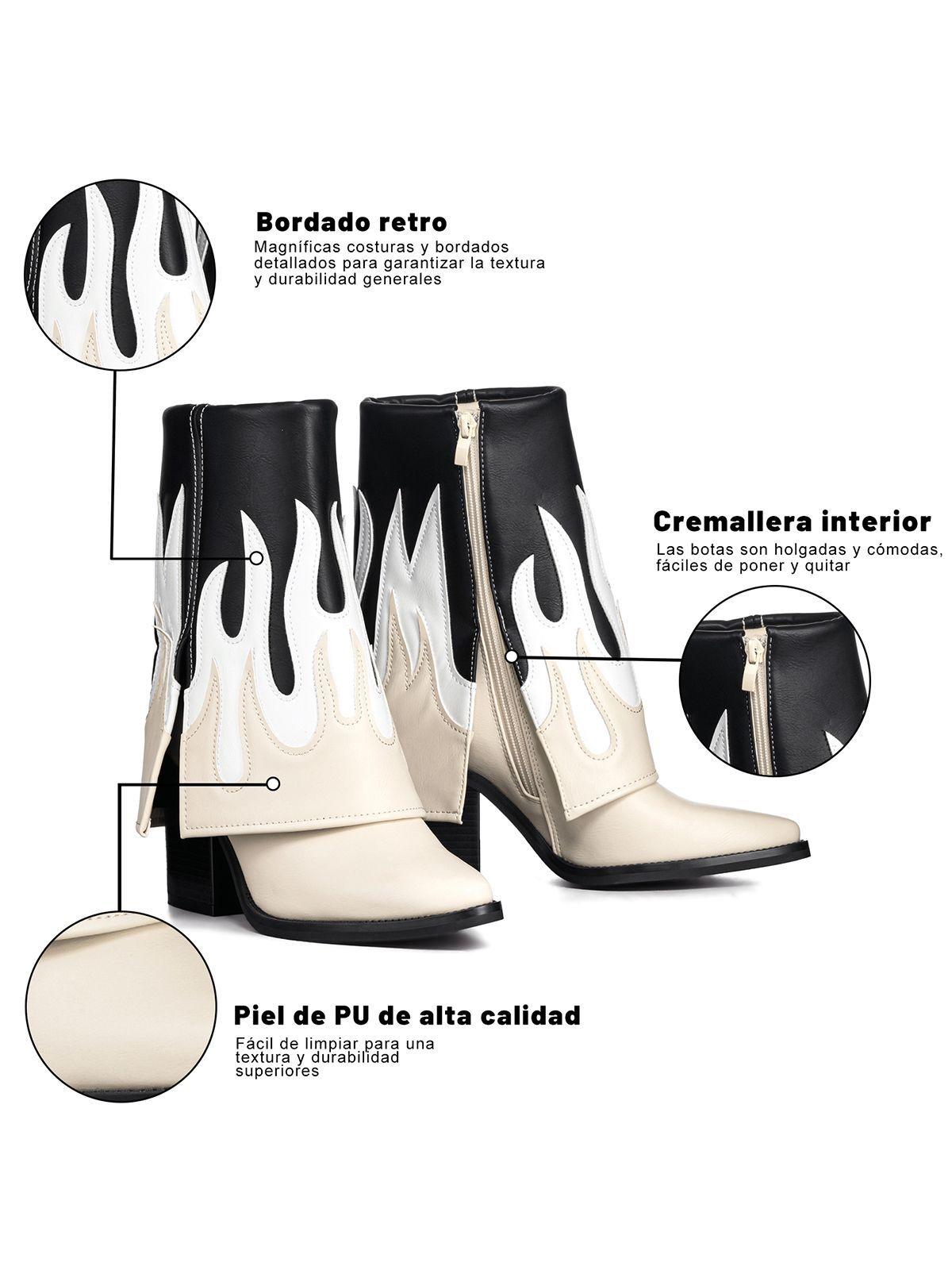 Botas Largas Mujer Eco Cuero De Moda Taco Alto Weide DH83-7