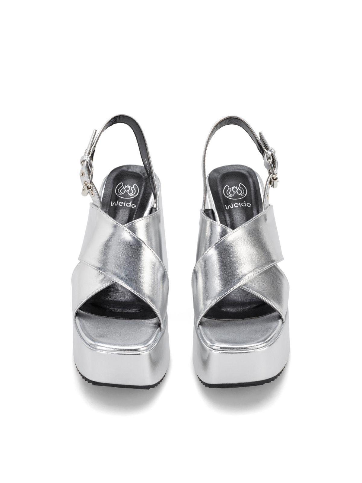 Sandalia Plataforma Plateado Fiesta LT106 Weide-2