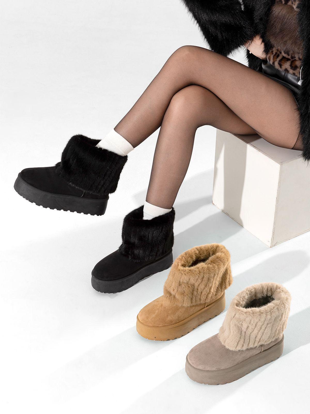 Botin Casual Mujer Vintage Moda Gamuza Con Felpa Weide SL23-9