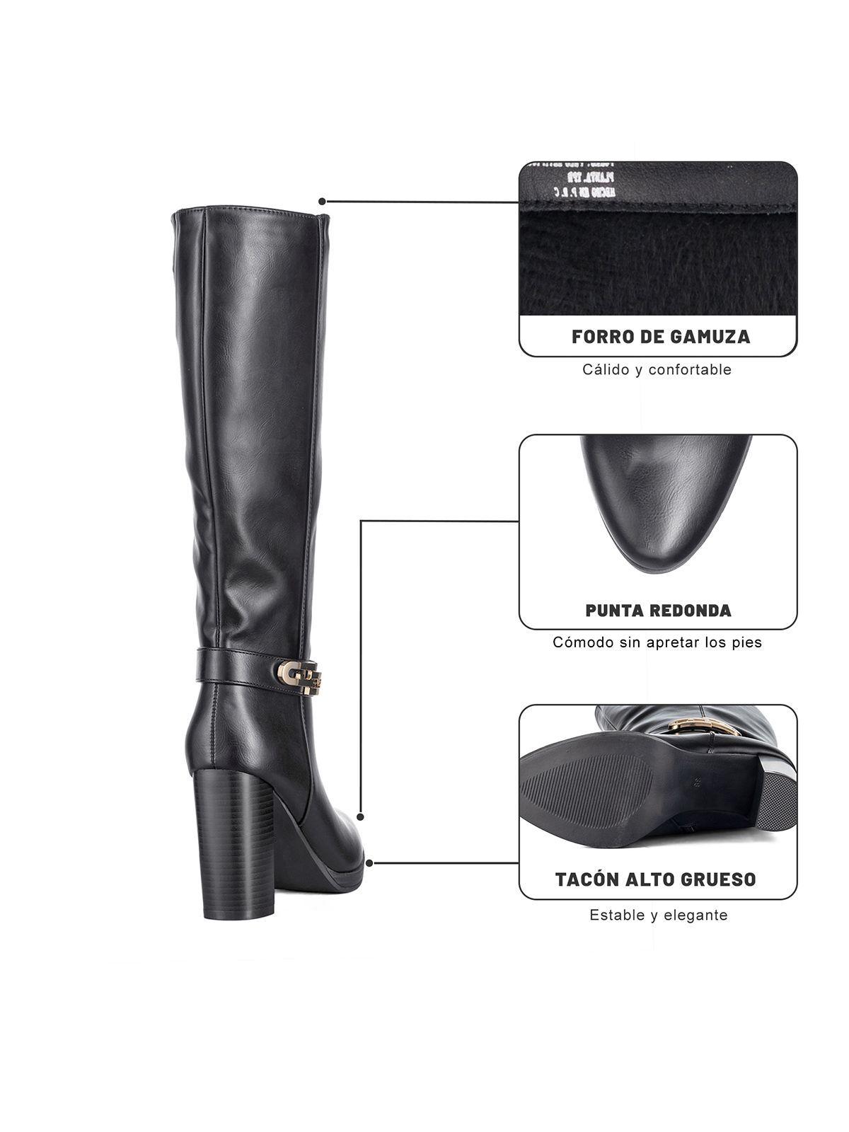 Botas Largas Mujer Tacon Grueso De Moda Vintage Weide QBM12-7