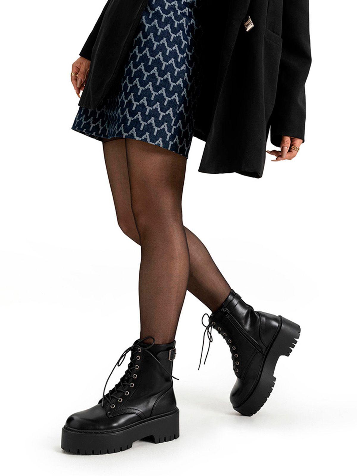 Botin Negro Casual Mujer Weide CZY585-1