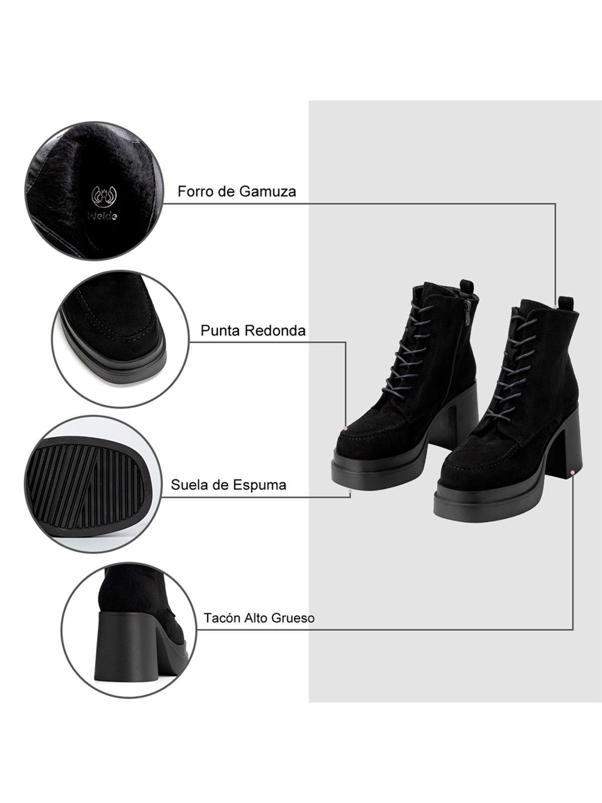 Botin Negro Casual Mujer Weide YL72-6