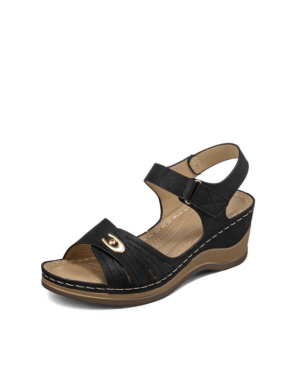 Sandalia Casual Con velcro Taco Cuña Mujer Weide JS75-0
