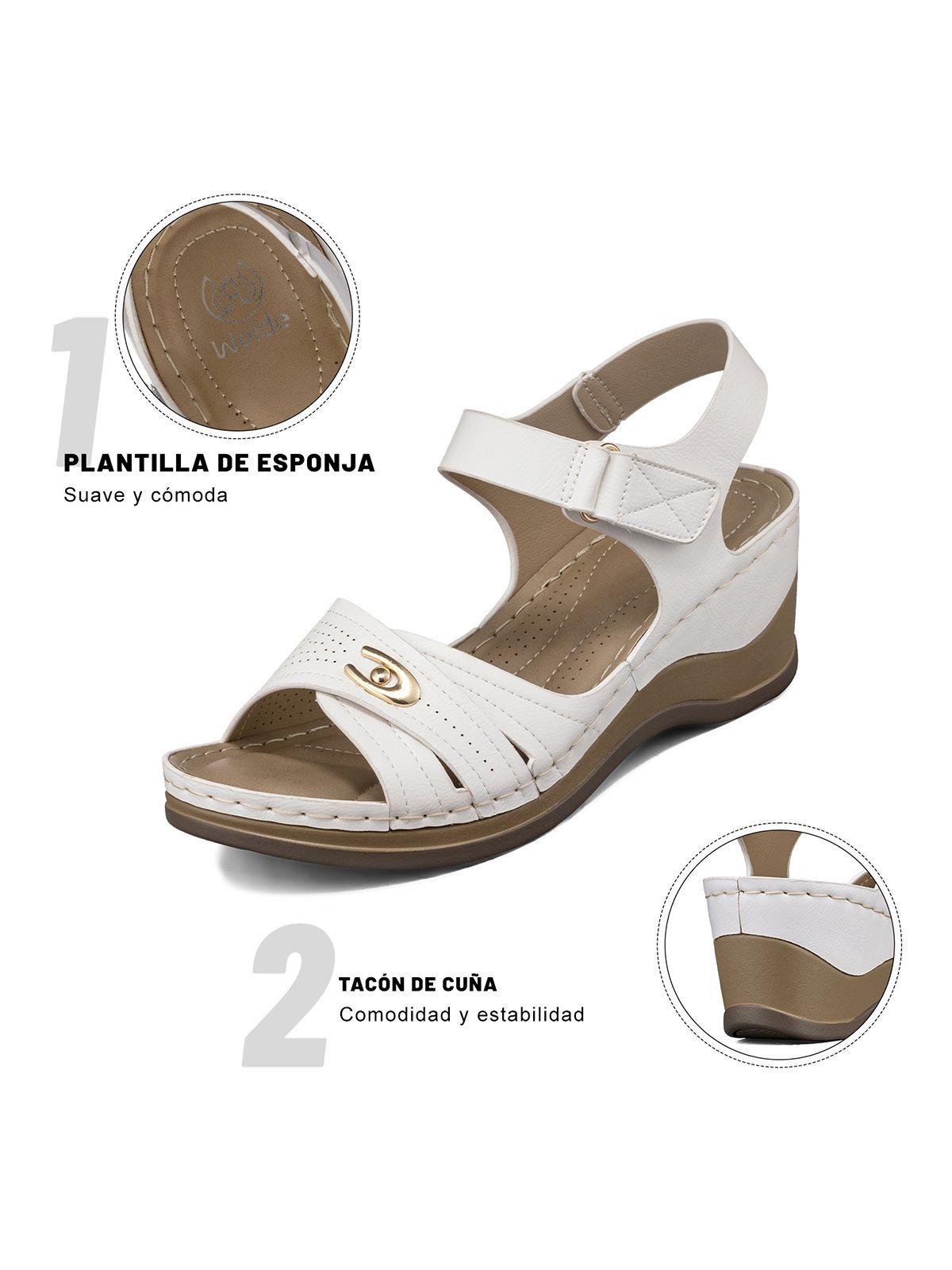 Sandalia Casual Con velcro Taco Cuña Mujer Weide JS75-4