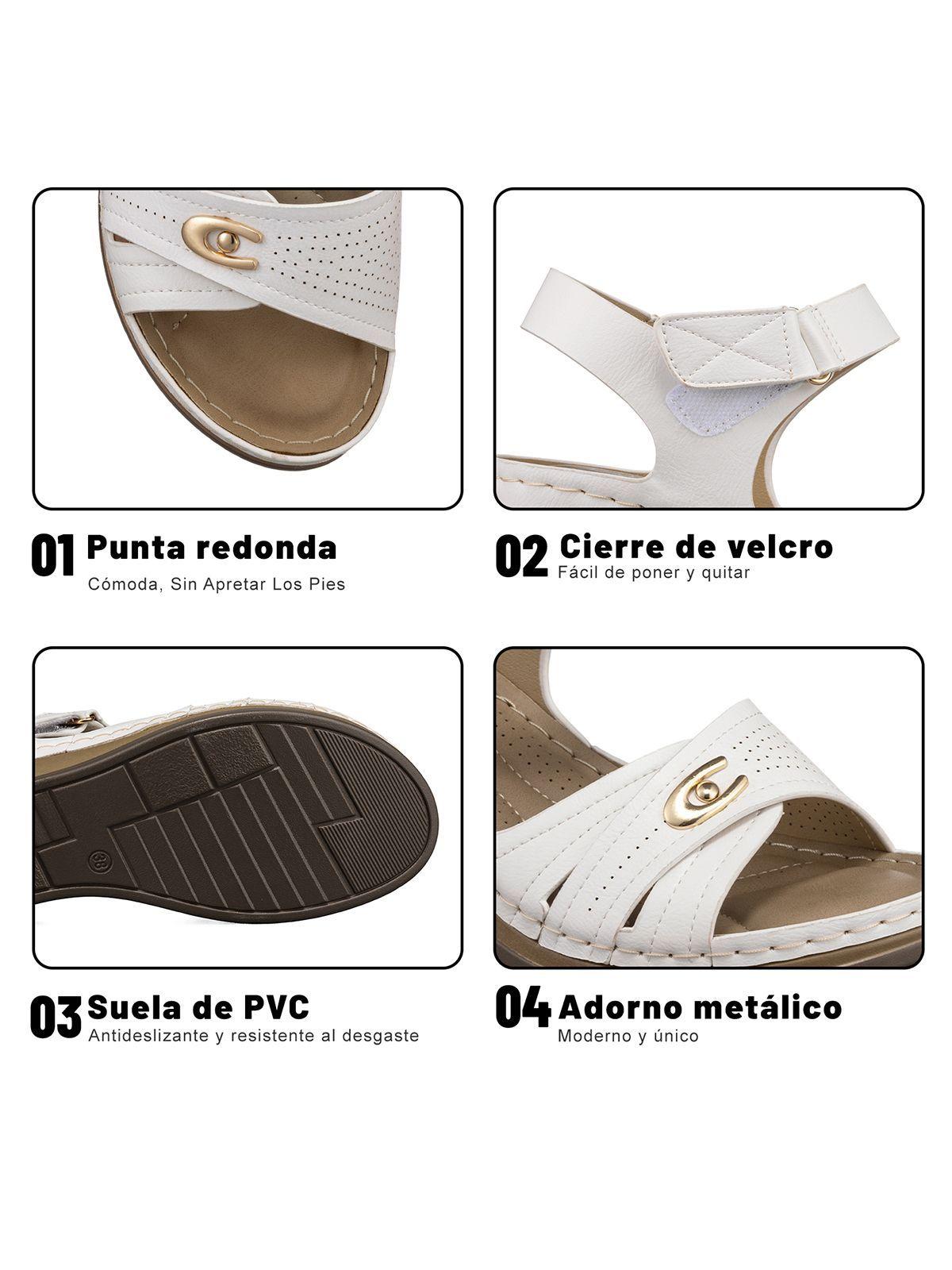 Sandalia Casual Con velcro Taco Cuña Mujer Weide JS75-5