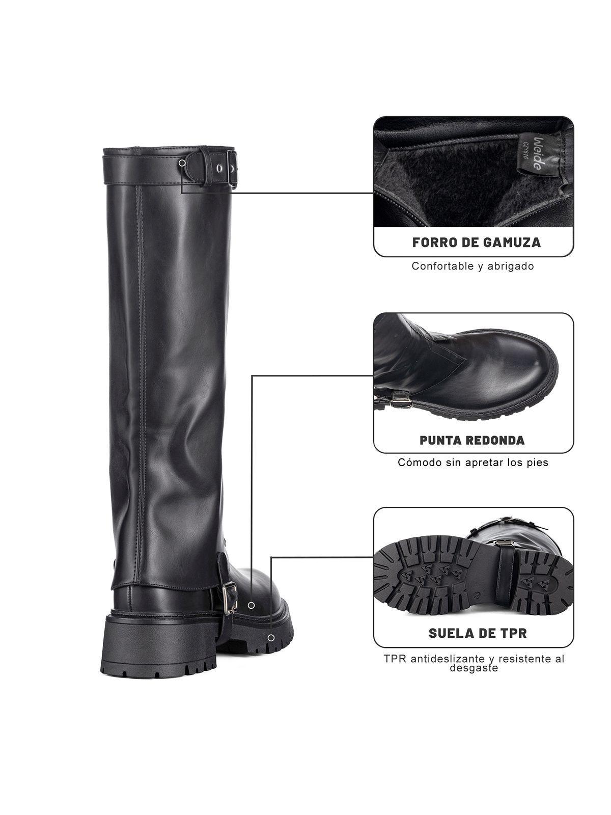 Bota Larga Mujer Eco Cuero De Moda Desmontable Weide CZY616-7