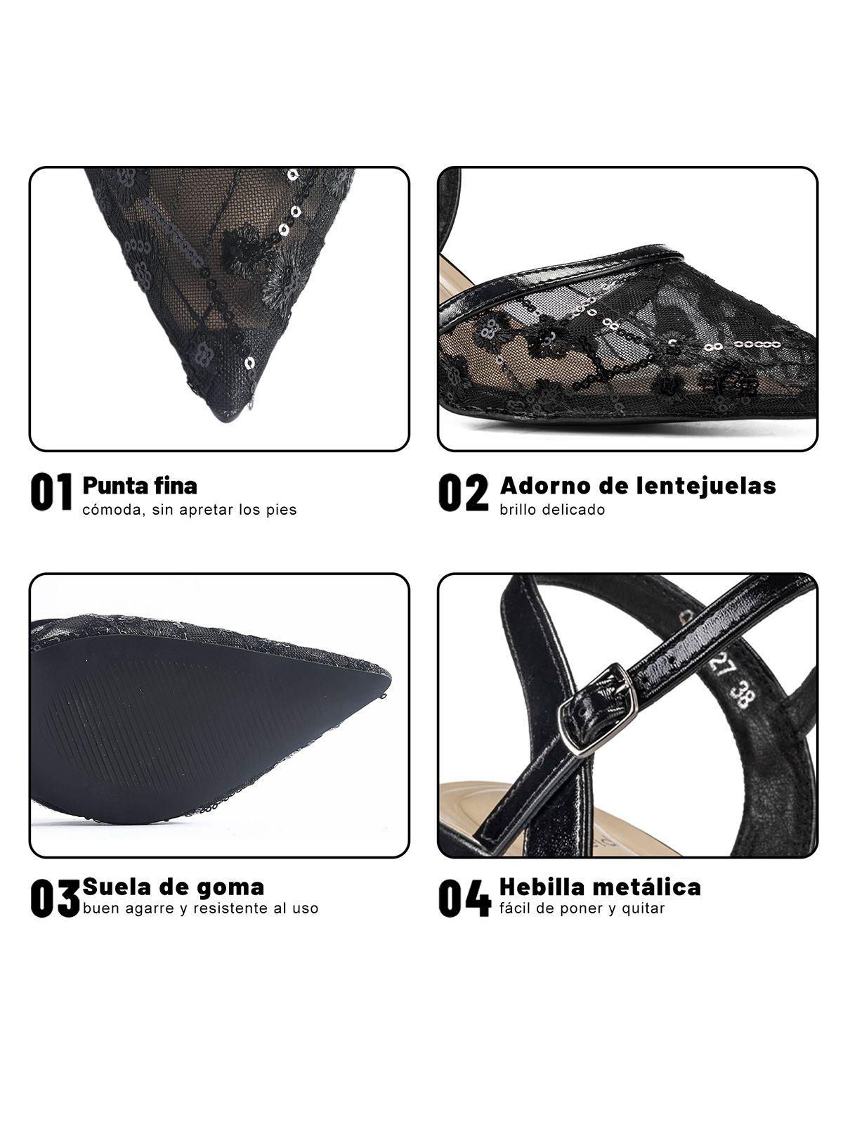 Zapatos Taco Malla PU Mujer Aguja Weide QIU527-4