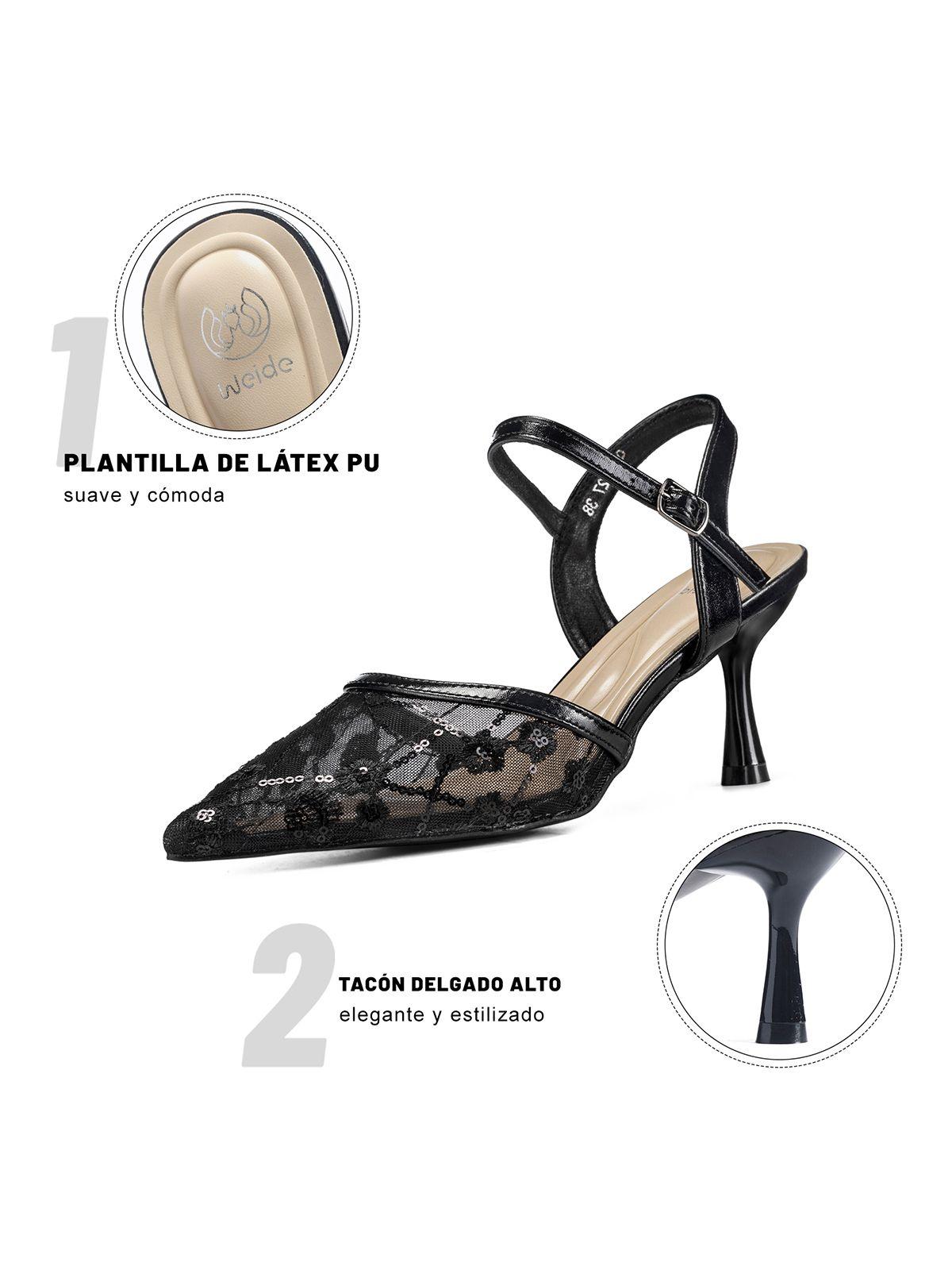 Zapatos Taco Malla PU Mujer Aguja Weide QIU527-5