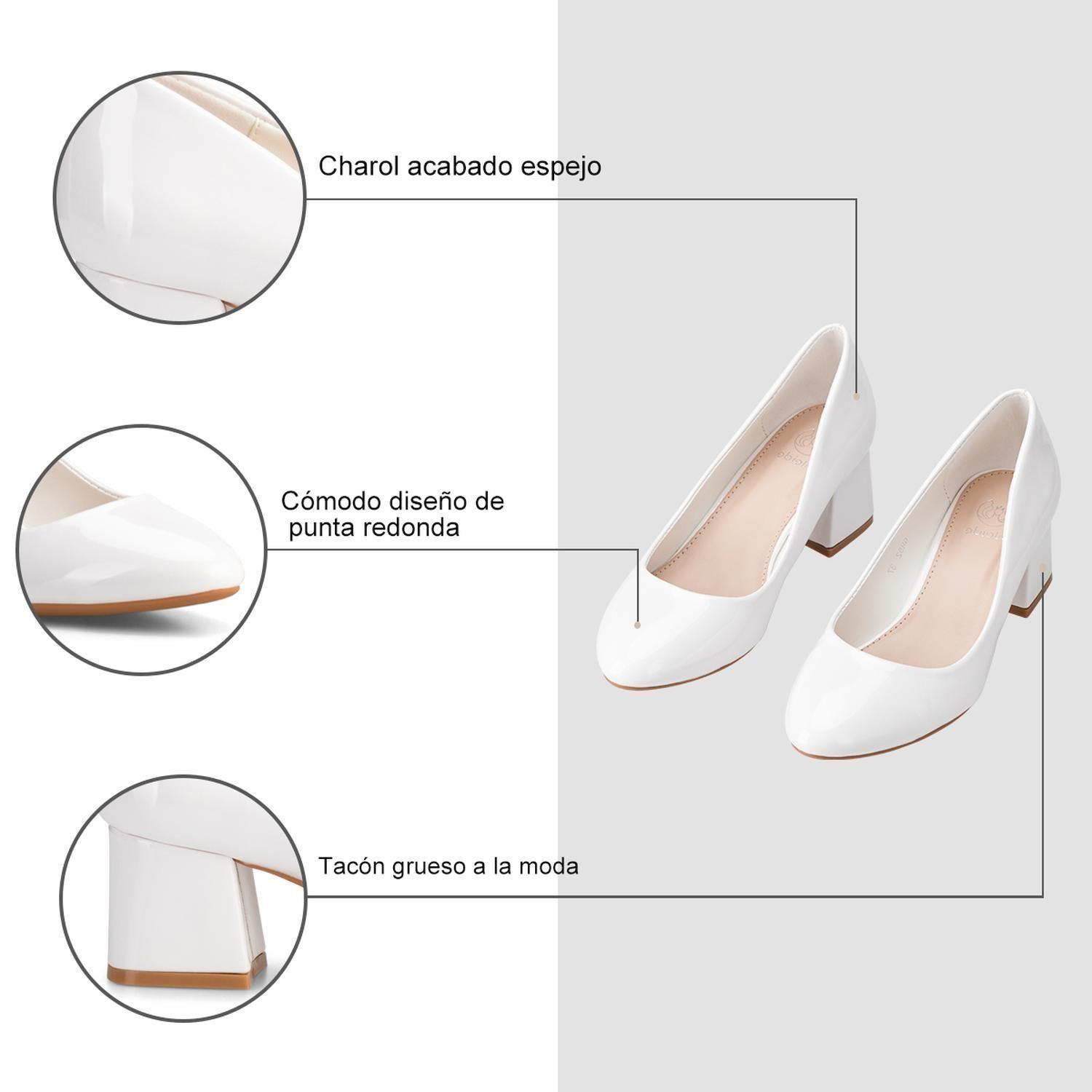 Zapatos Taco Blanco Oficina Weide GH52-4