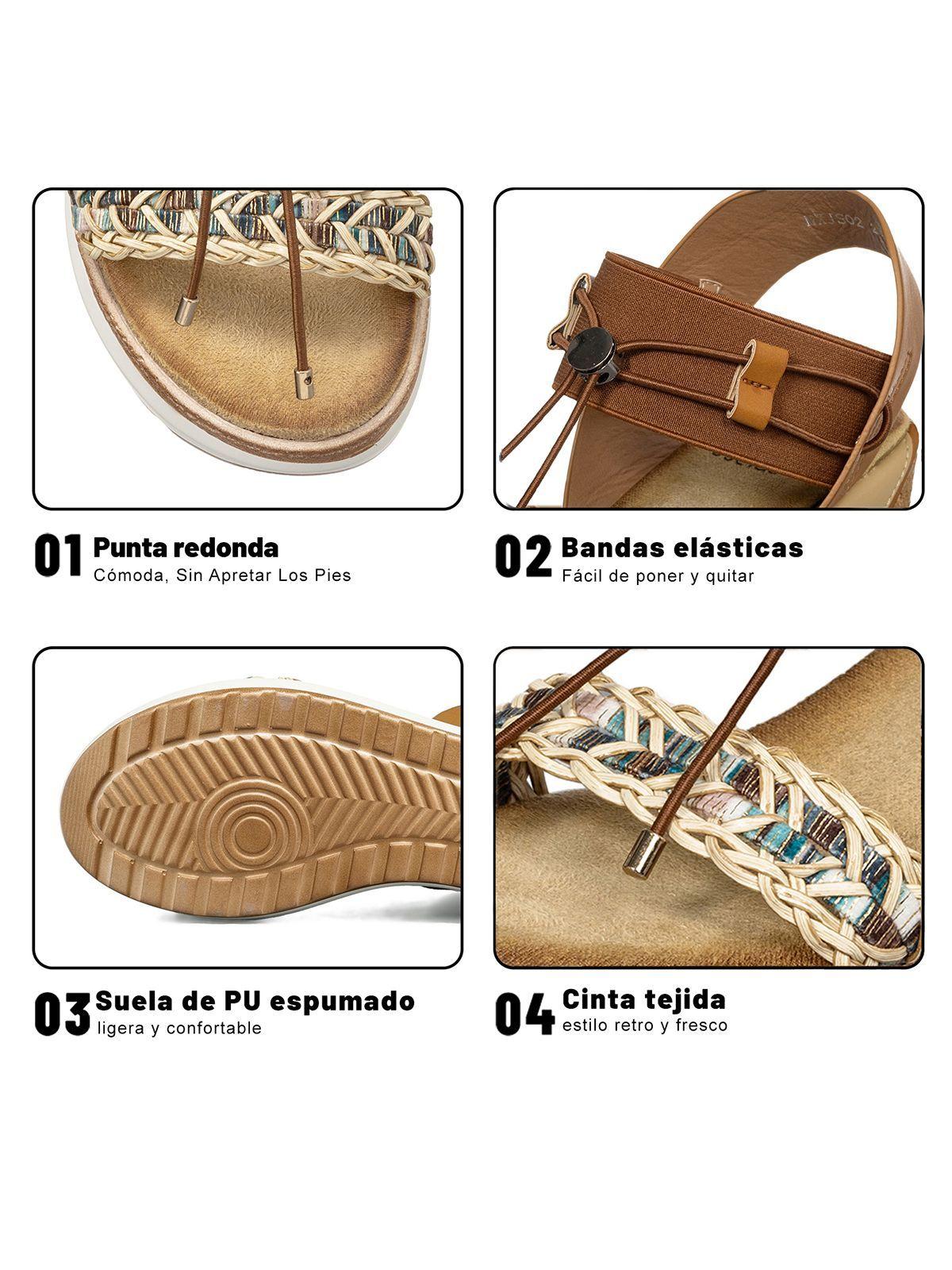 Sandalias Casuales Taco Cuña Mujer Weide JS02-8