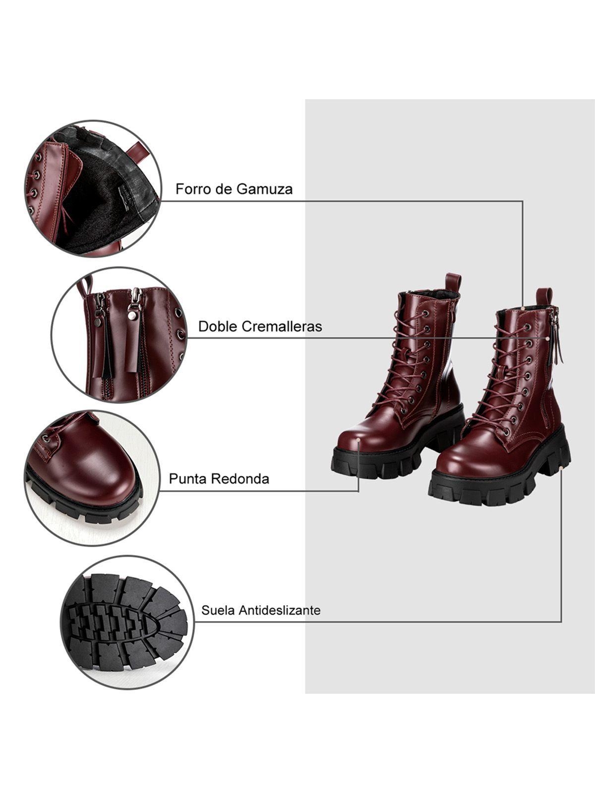 Botin Burdeo Casual Mujer Weide CZY576-6