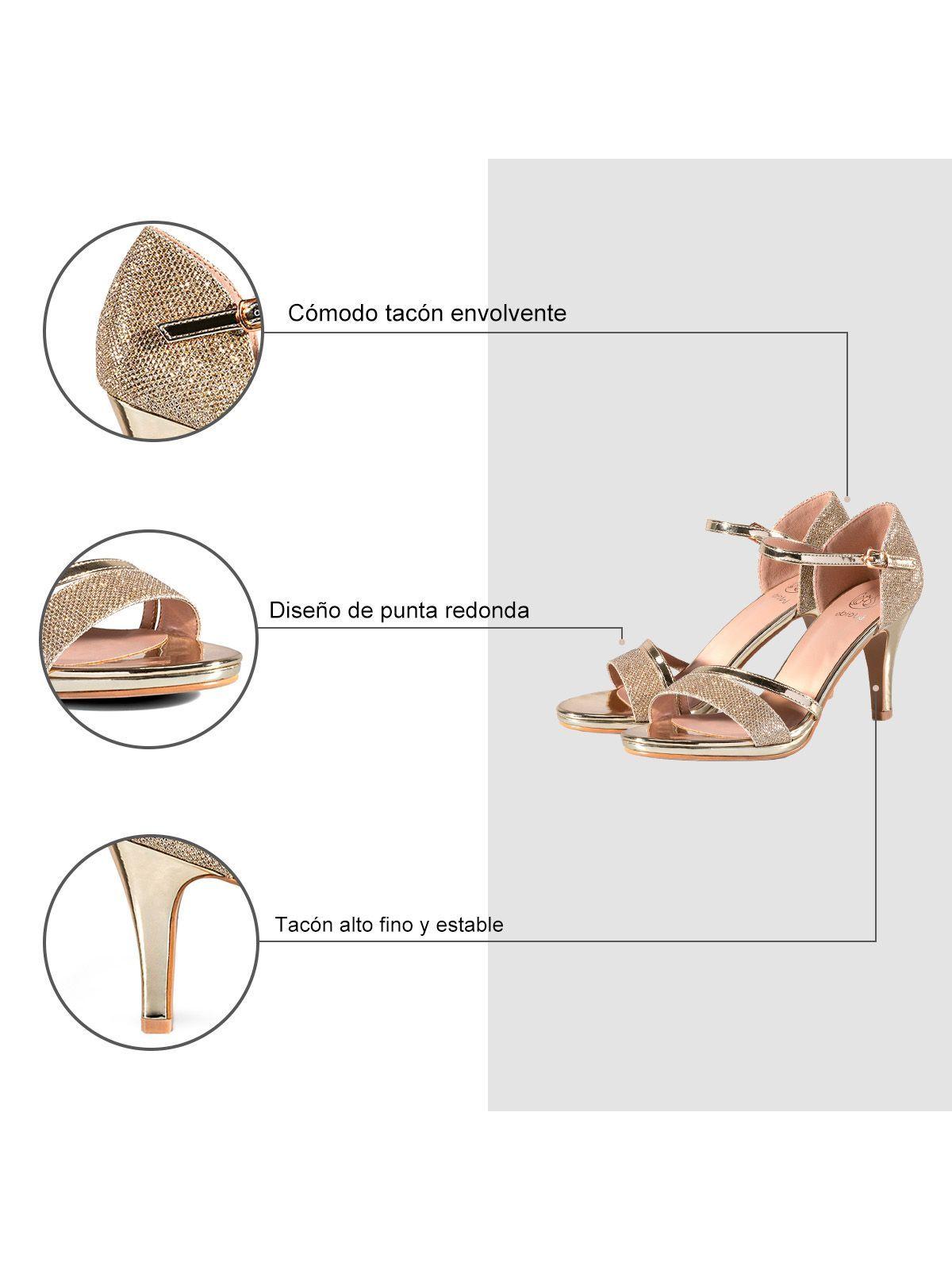 Sandalia Taco Dorado Fiesta QIU285 Weide-5