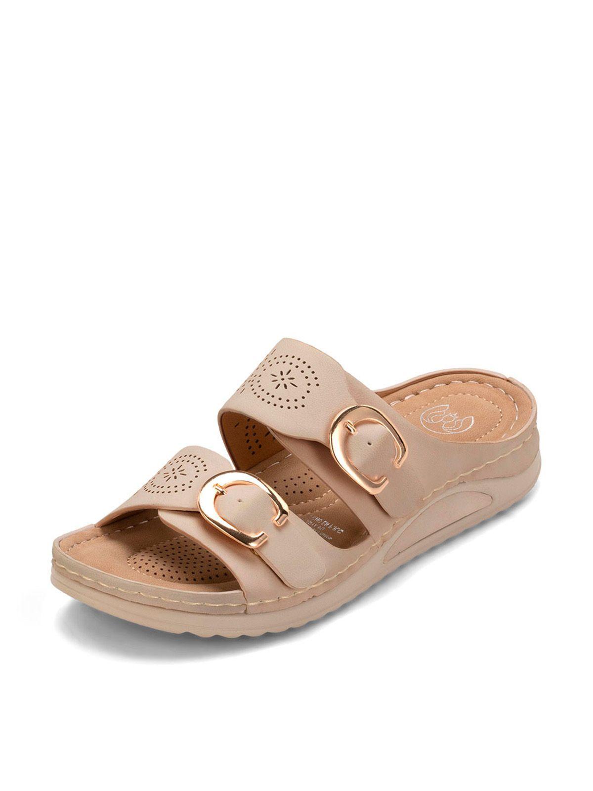 Sandalia Plana Casual Mujer Beige Weide JN31-0