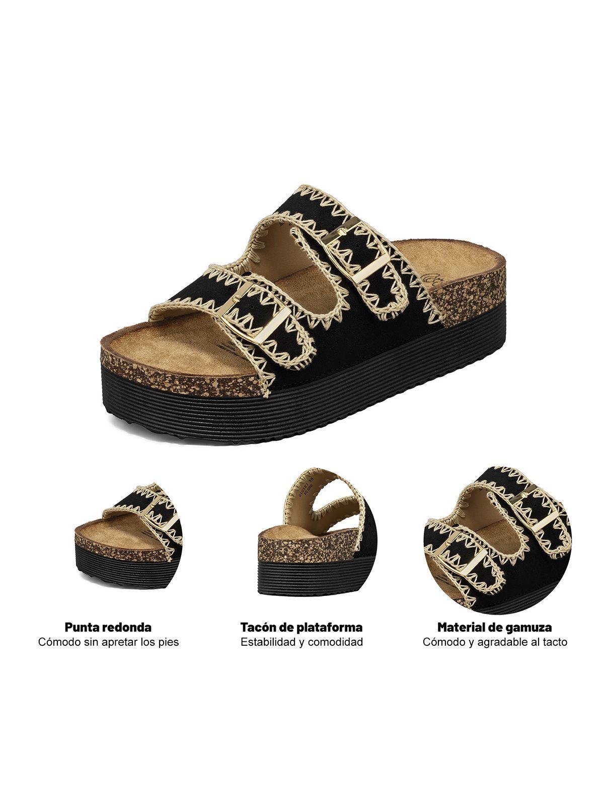 Sandalia Estilo Chala Casual Plataforma Mujer Weide QIU387-4