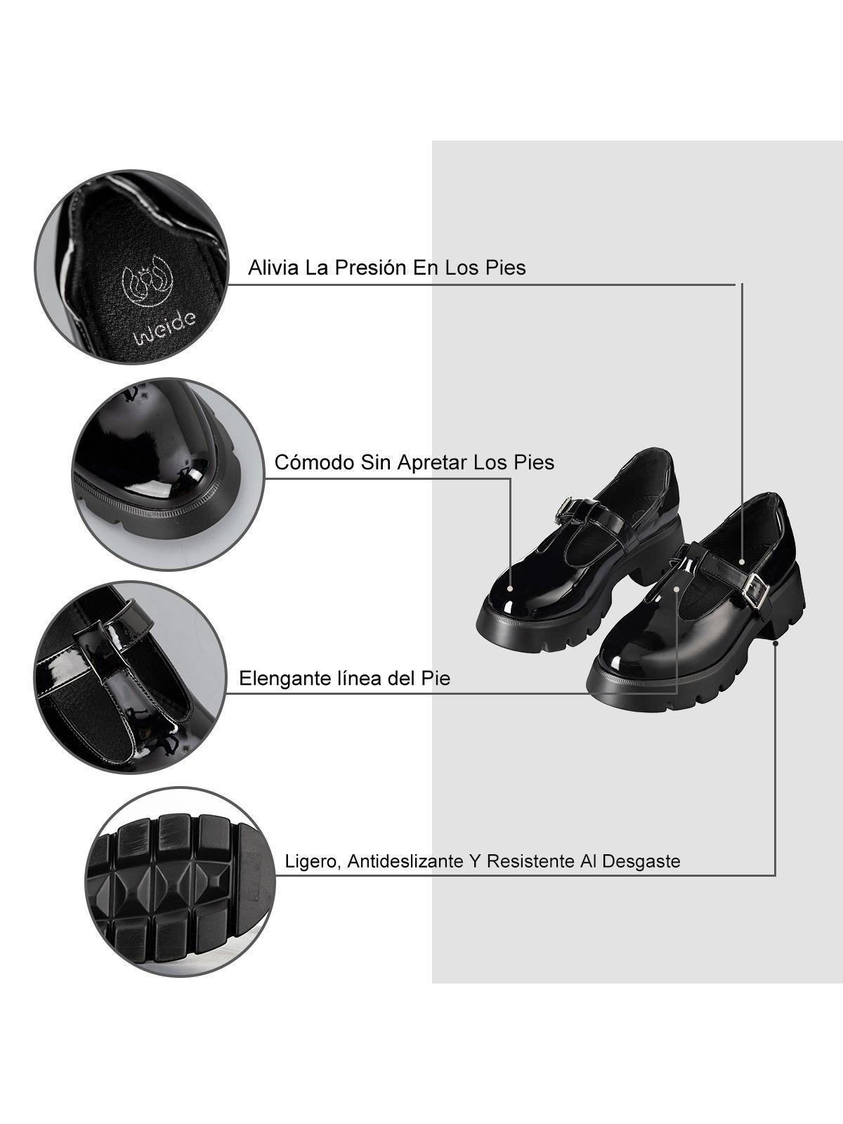 Zapatos Mary Jane Con Taco Casual Charol Mujer Weide GHE30-6