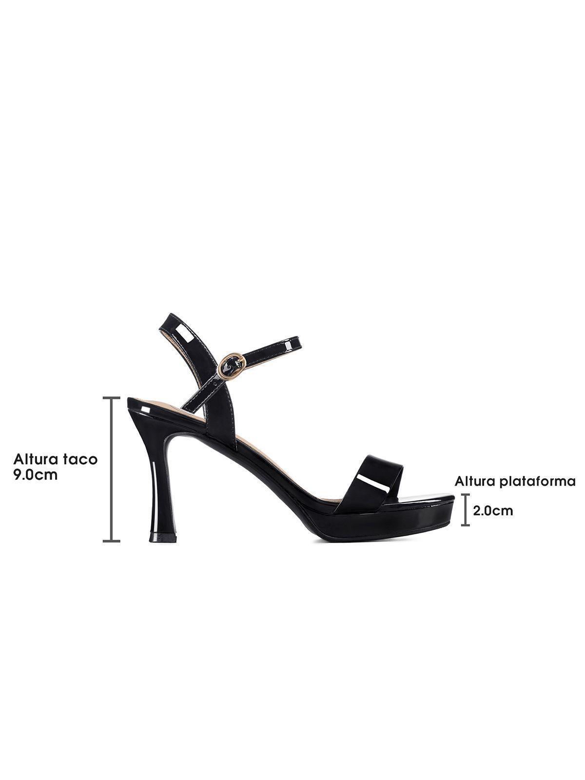 Sandalia Casual Taco Alto Simil Charol Mujer Weide YOU537-7