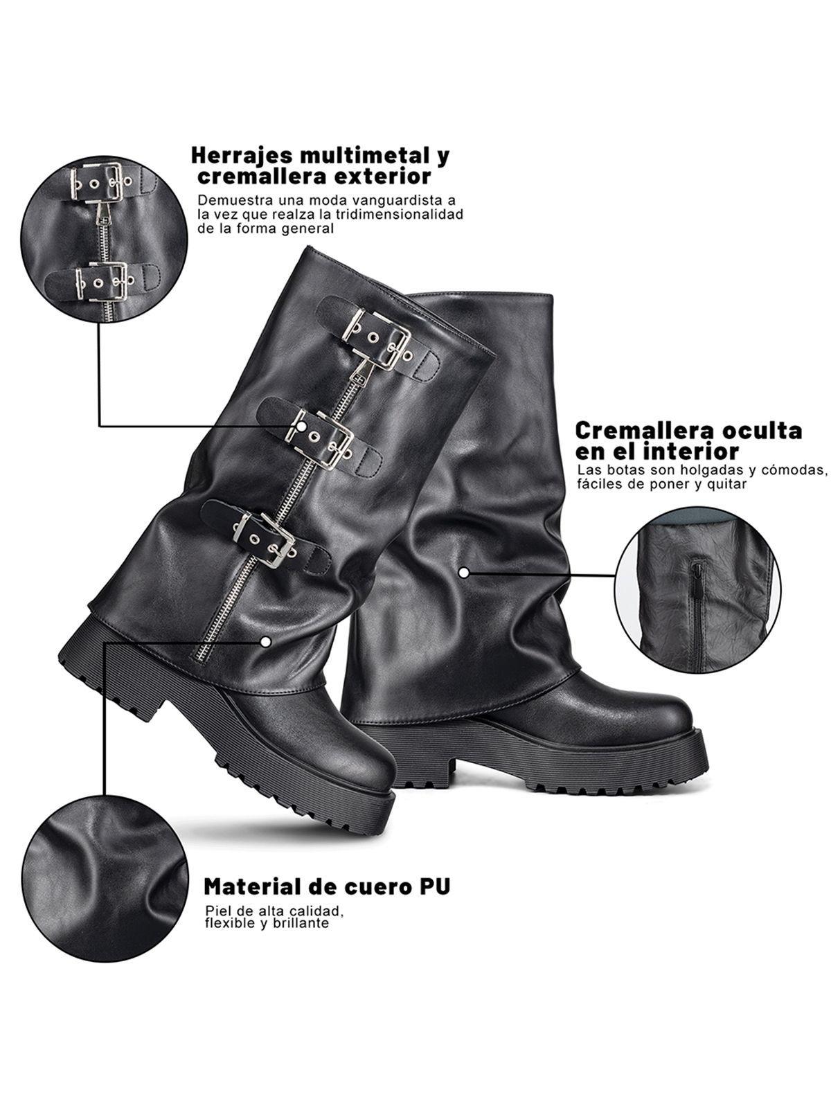 Botas Largas Casual Negro De Moda Mujer Weide RQ80-6