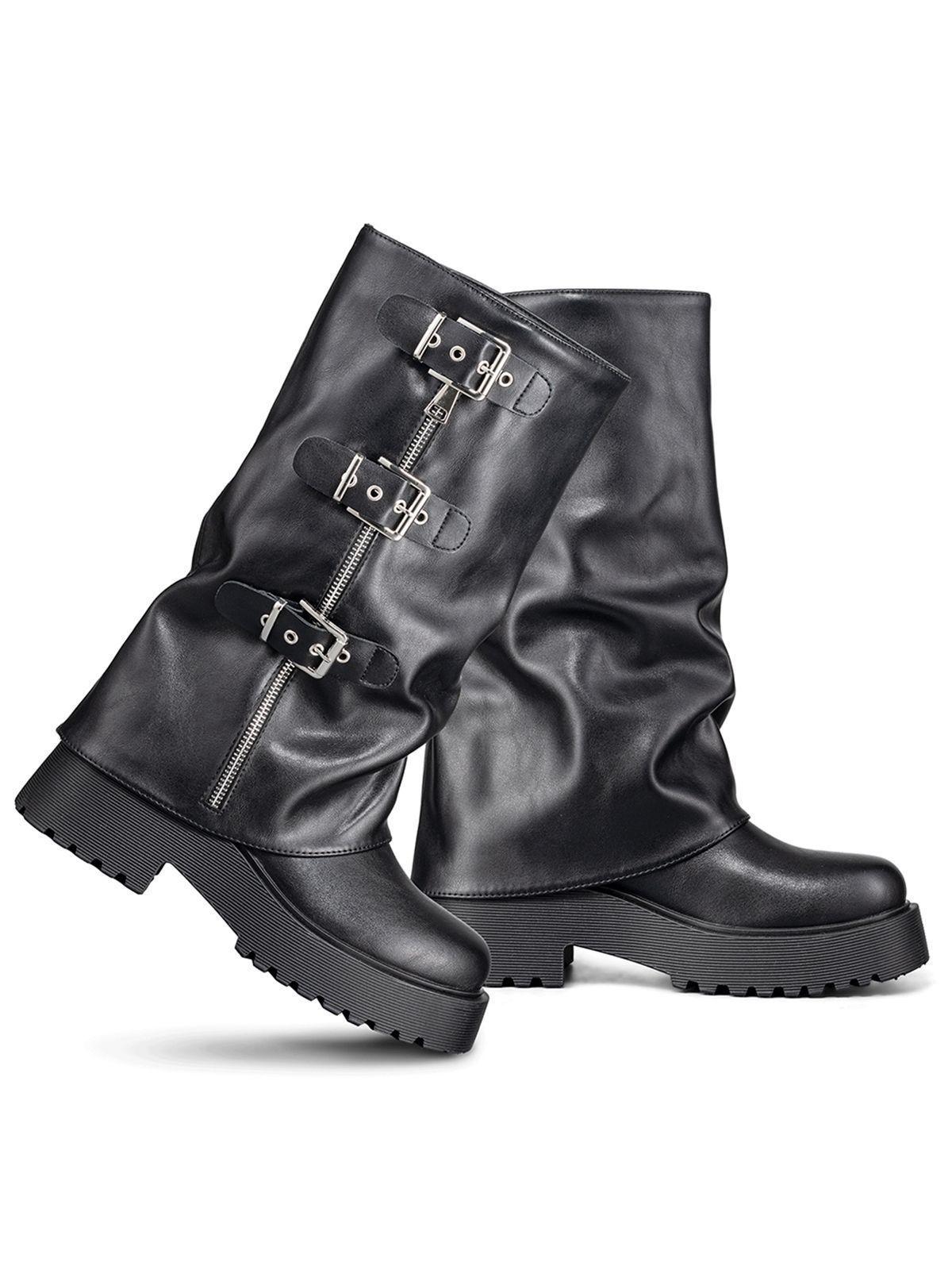 Botas Largas Casual Negro De Moda Mujer Weide RQ80-4