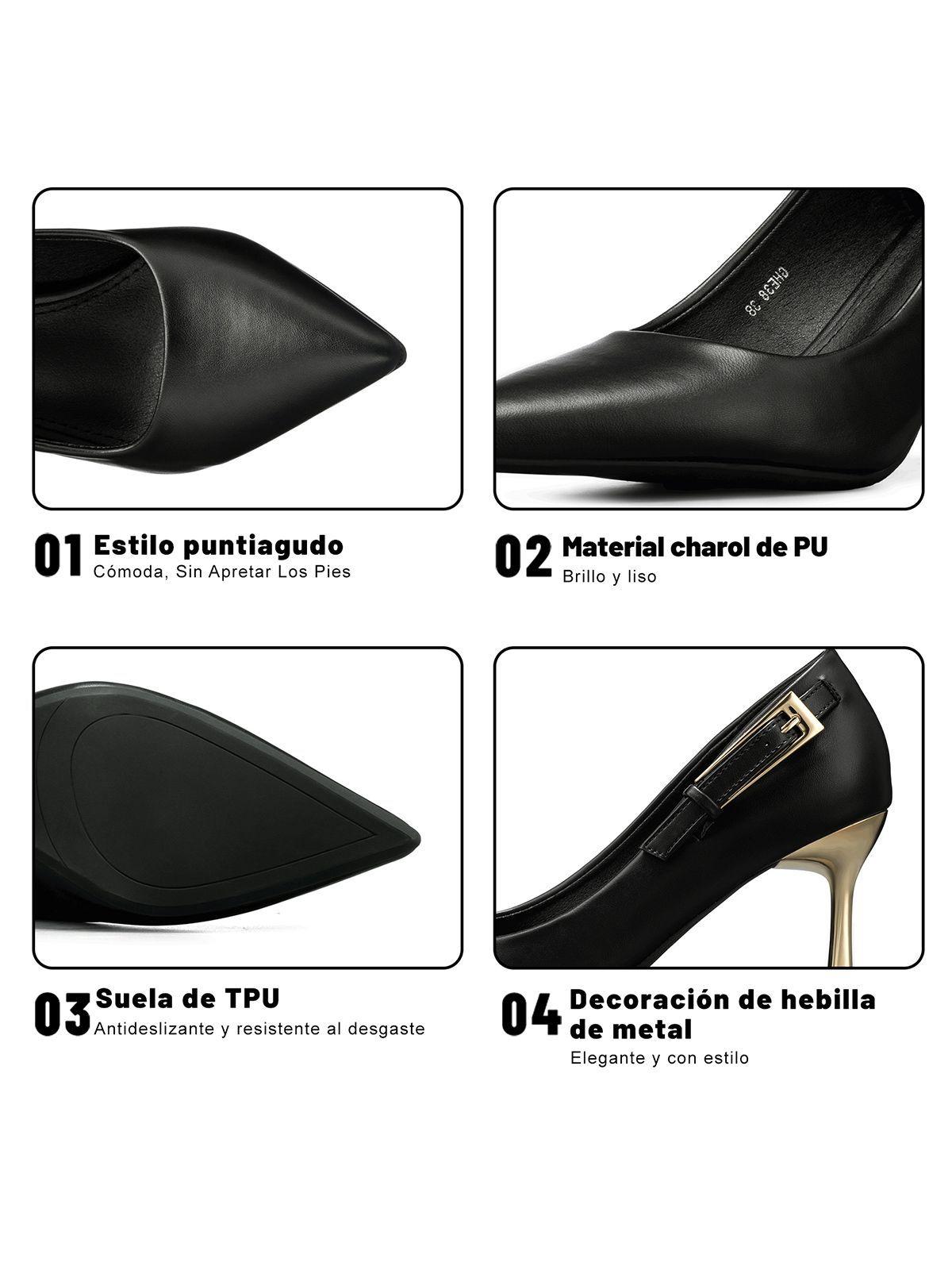 Zapato Taco Alto Formal Simil Charol Mujer Weide GHE38-8