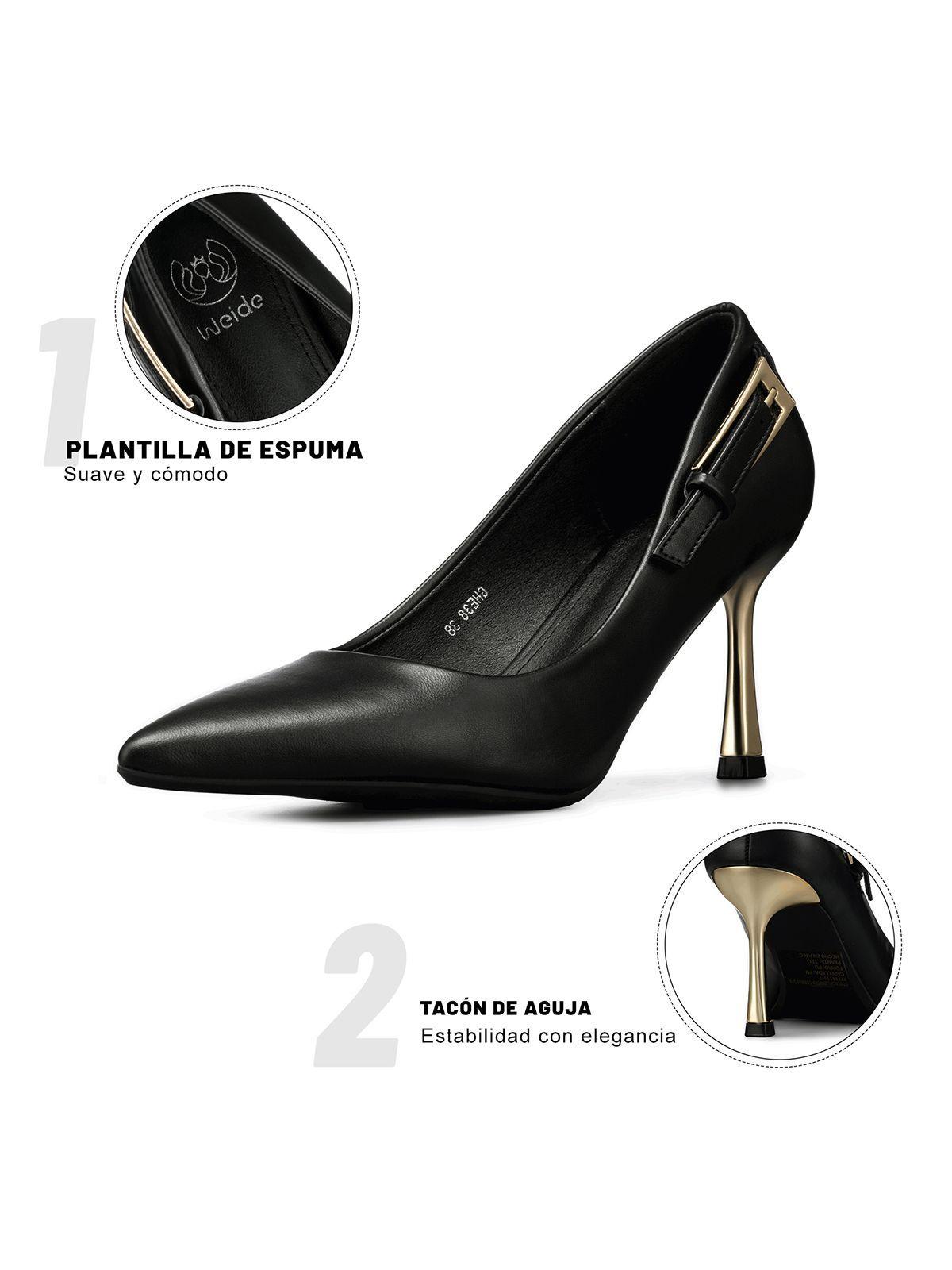 Zapato Taco Alto Formal Simil Charol Mujer Weide GHE38-9