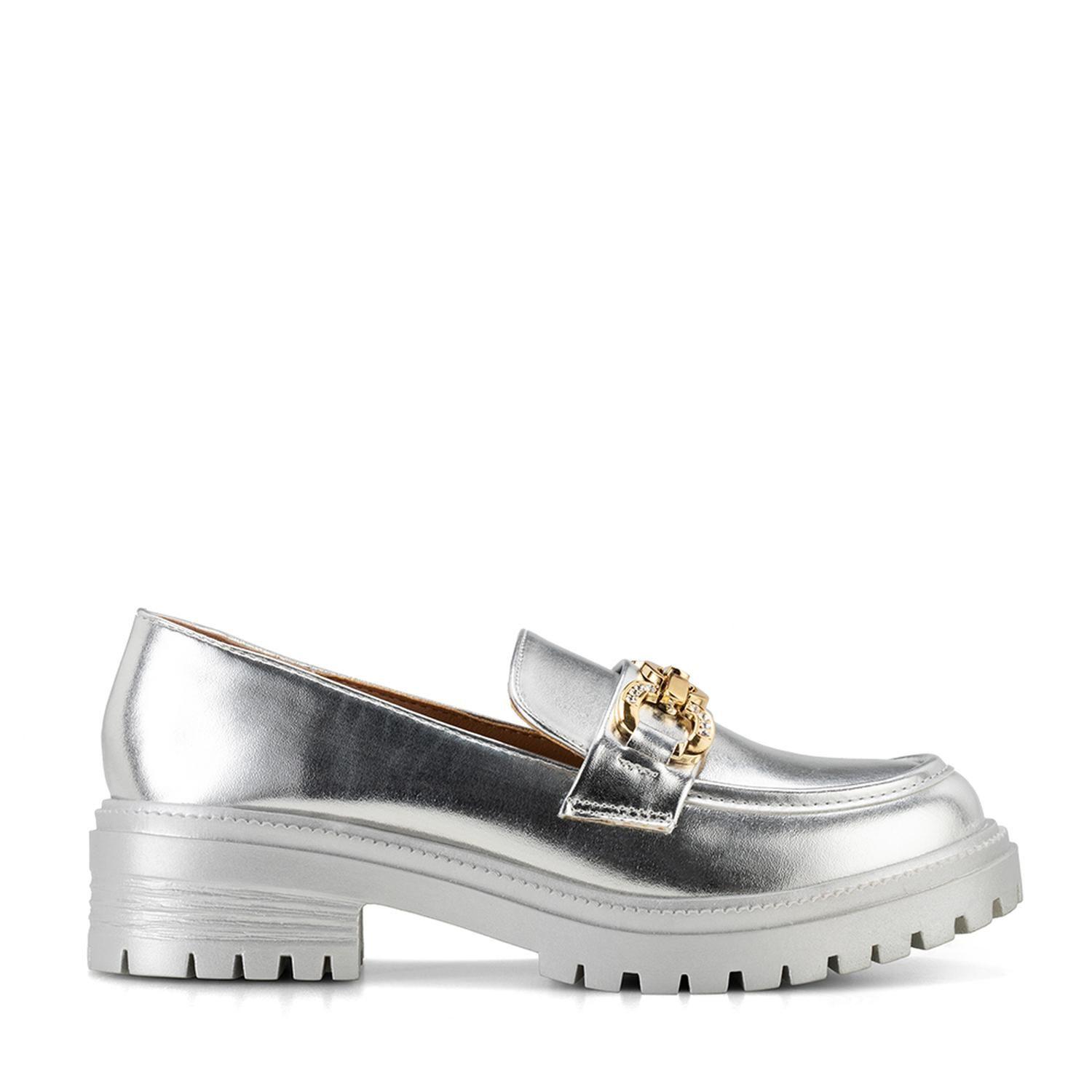 Zapato Taco Casual Eco cuero Mujer Plateado Weide JN20-0