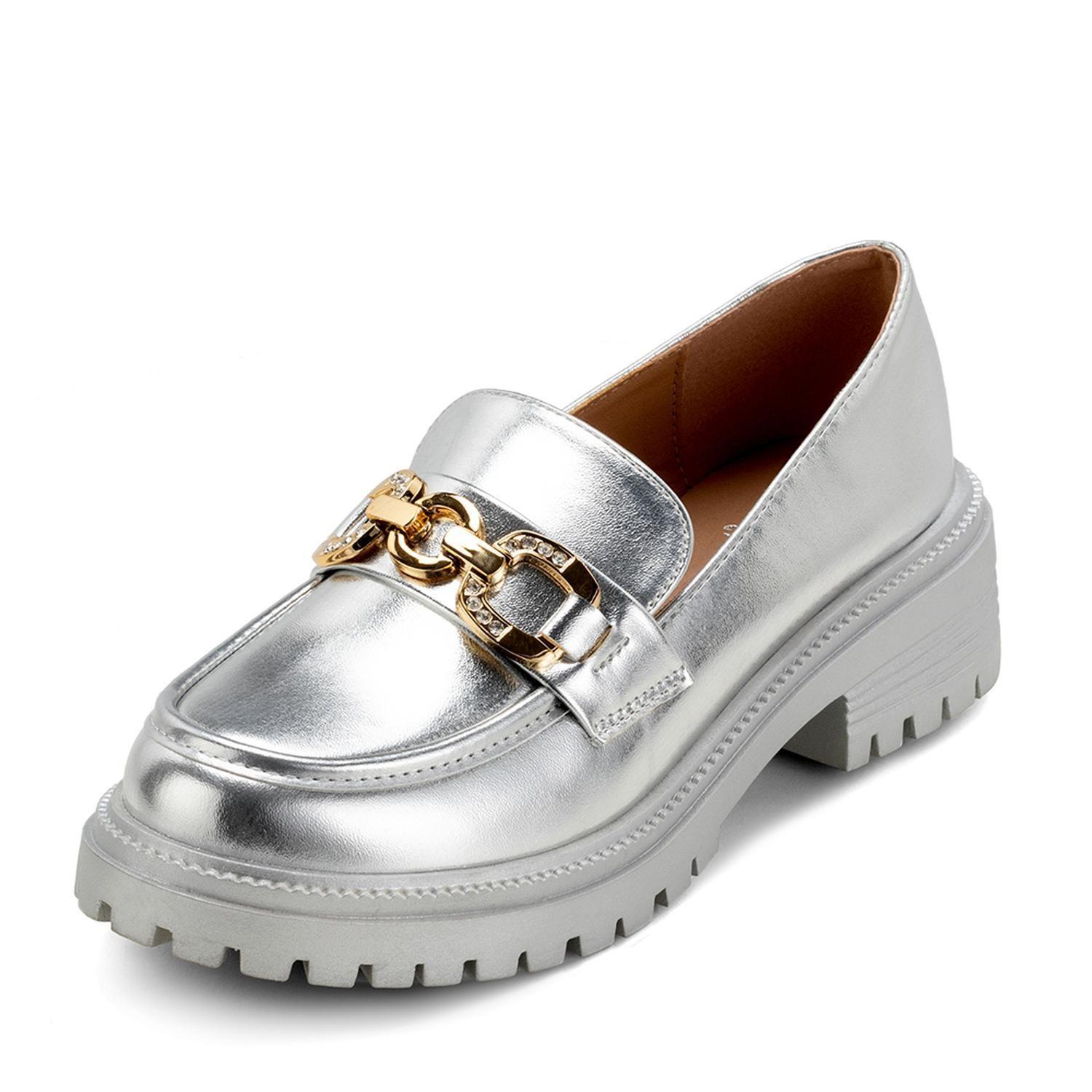 Zapato Taco Casual Eco cuero Mujer Plateado Weide JN20-1