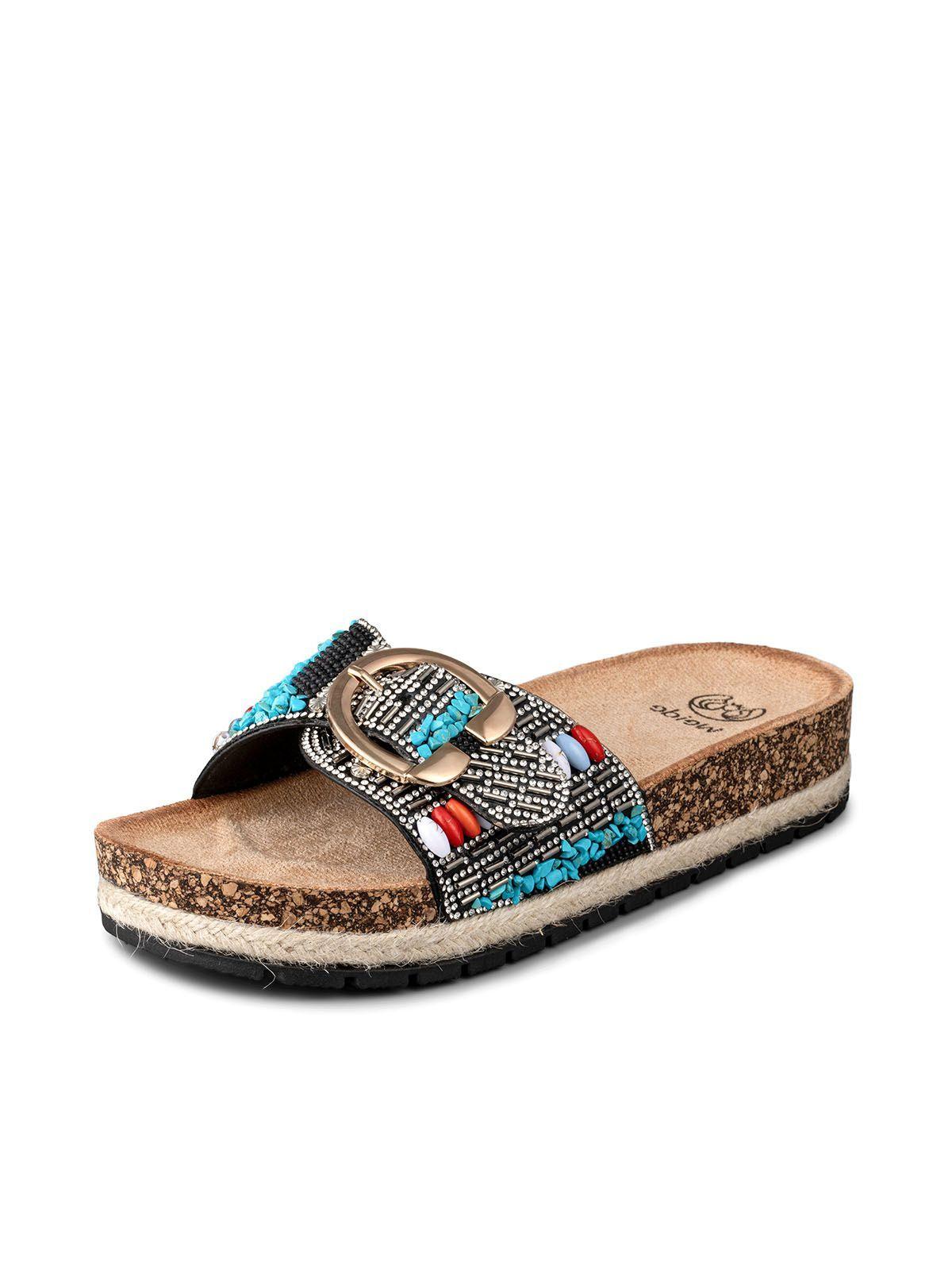 Sandalia Casual Vintage Mujer con Pedrería Weide LT138-0