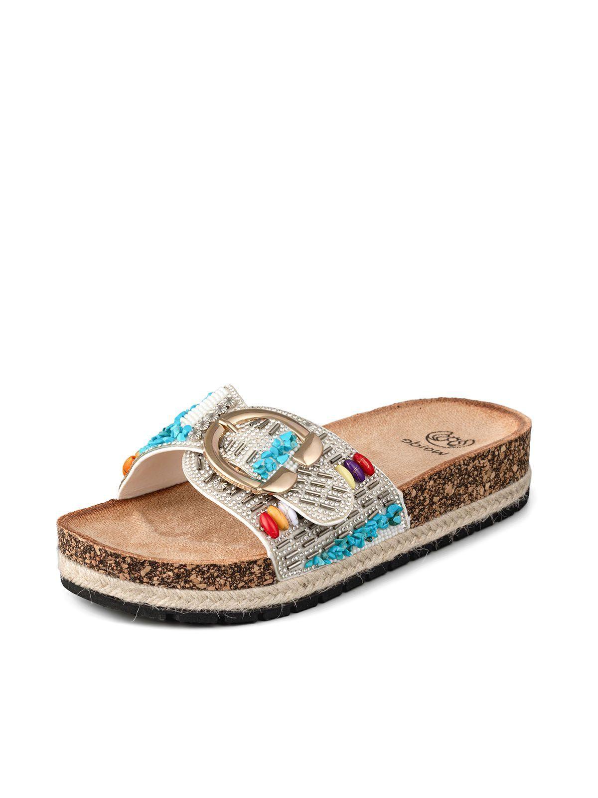 Sandalia Casual Vintage Mujer con Pedrería Weide LT138-0