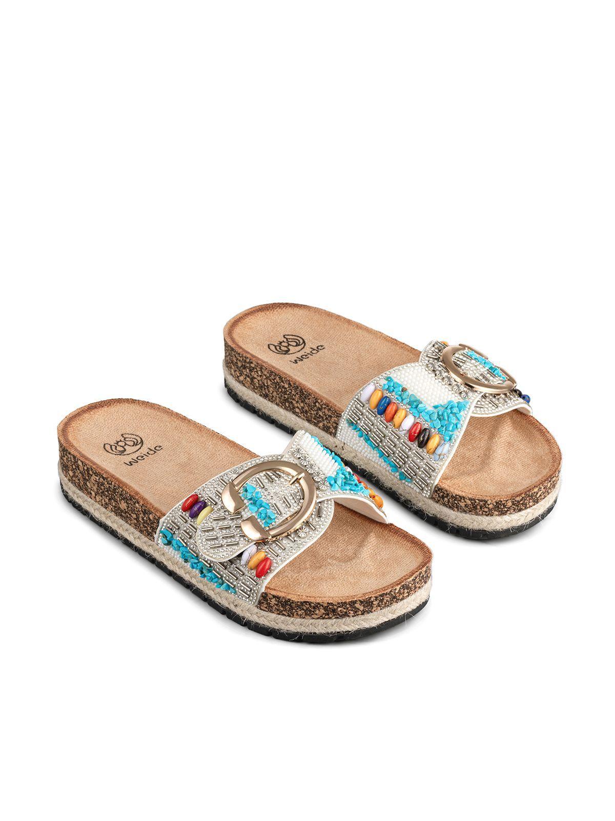 Sandalia Casual Vintage Mujer con Pedrería Weide LT138-2