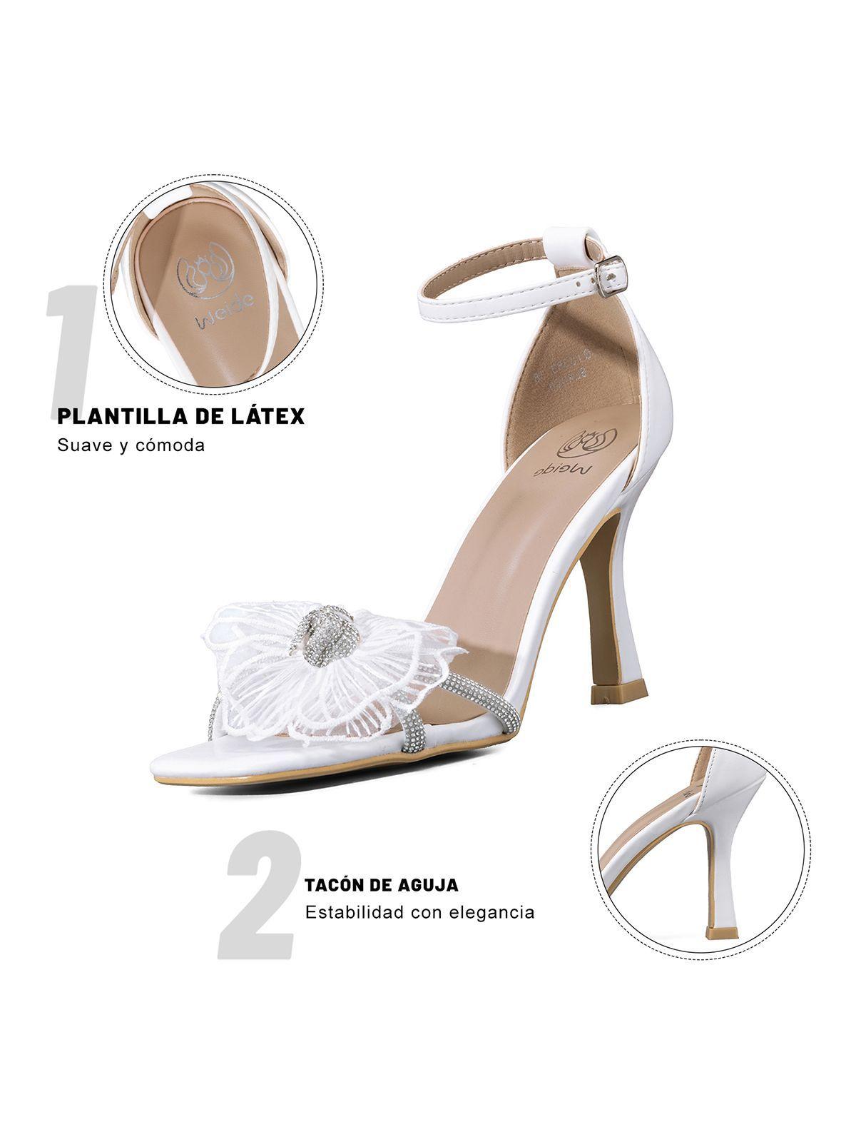 Sandalia Moda Taco Alto Punta Cuadrada Mujer Weide QIU383-7