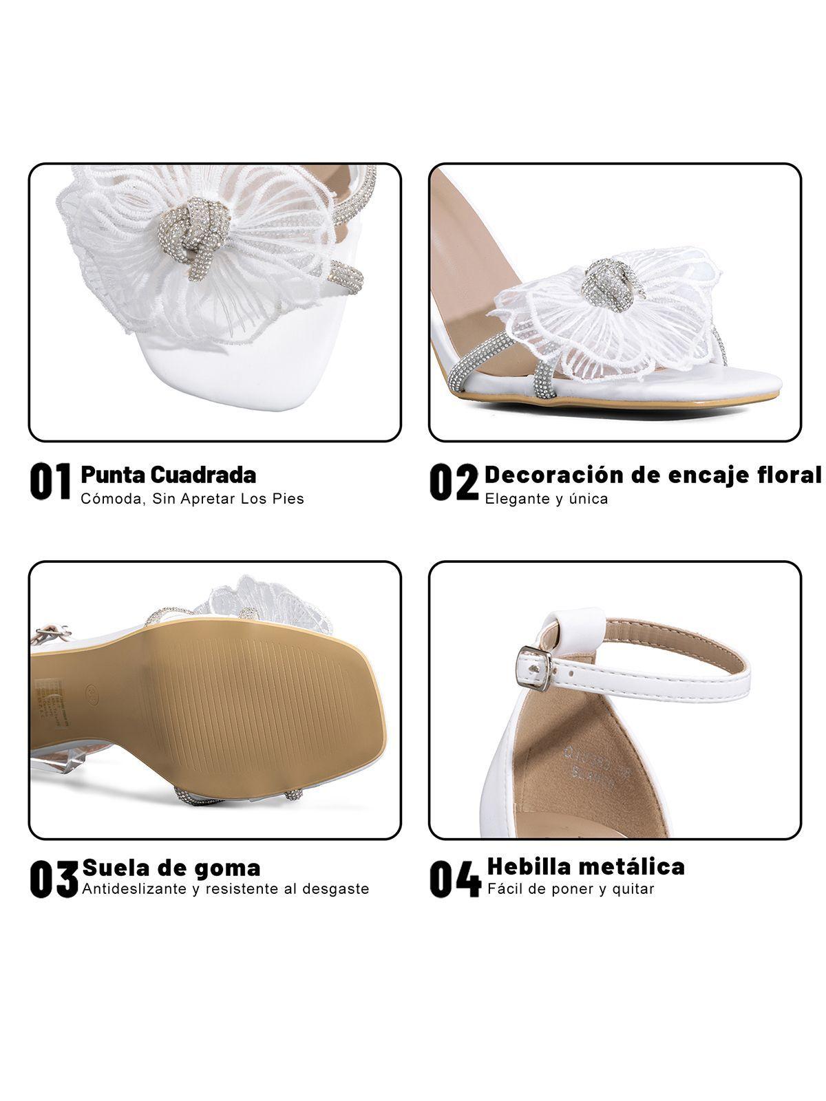 Sandalia Moda Taco Alto Punta Cuadrada Mujer Weide QIU383-8