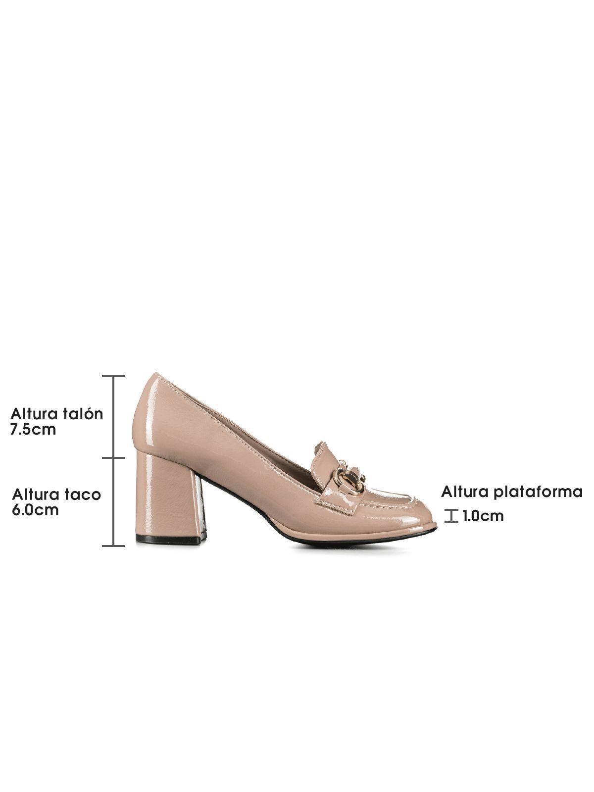 Zapatos Mocasin casual Taco Alto Charol Mujer Weide GH131-7