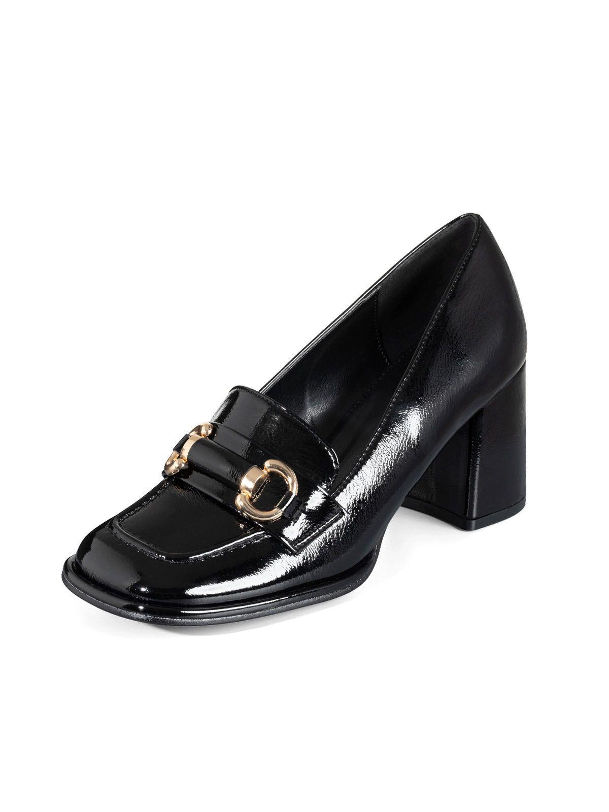 Zapatos Mocasin casual Taco Alto Charol Mujer Weide GH131-0