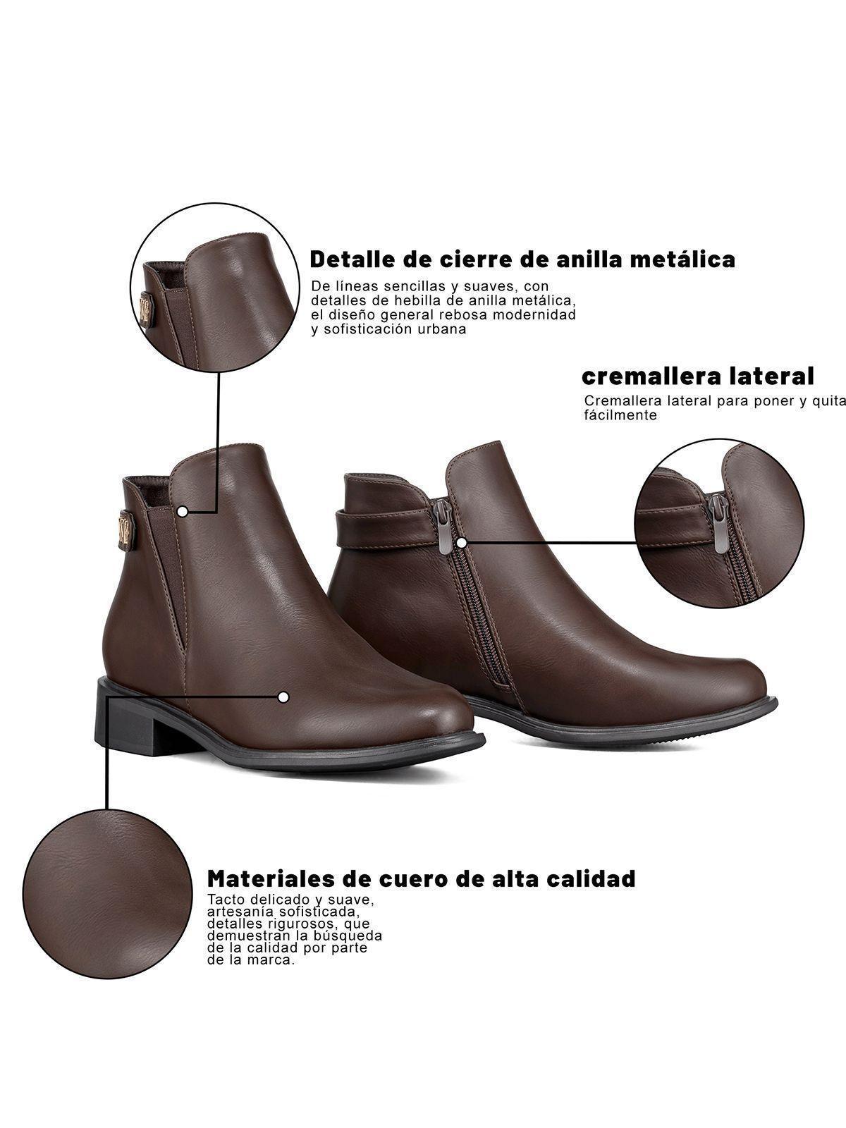 Botin Casual Mujer Eco Cuero Moda Vintage Formal Weide ZS63-7