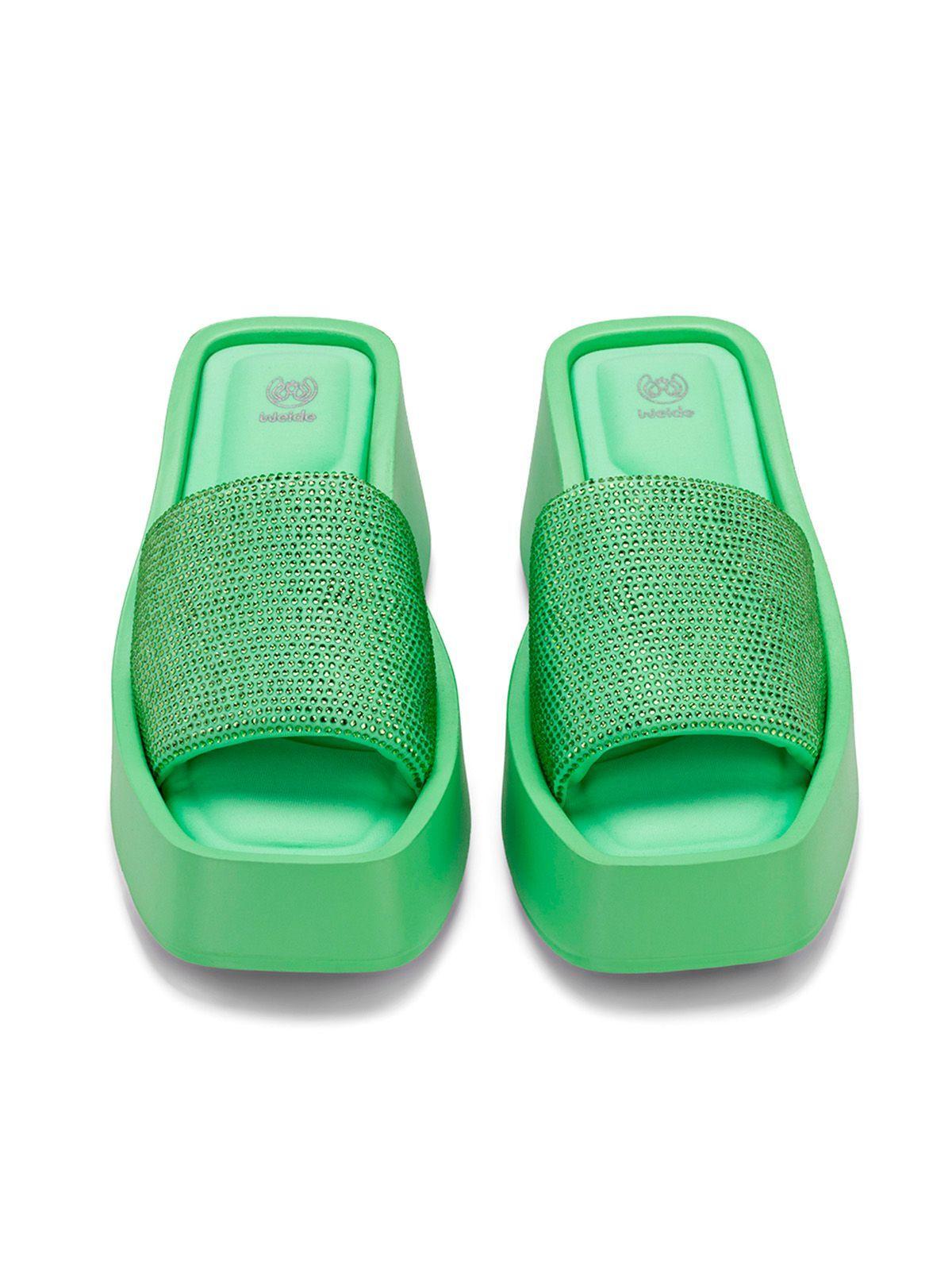 Sandalia Plataforma Verde Casual YJ31 Weide-2