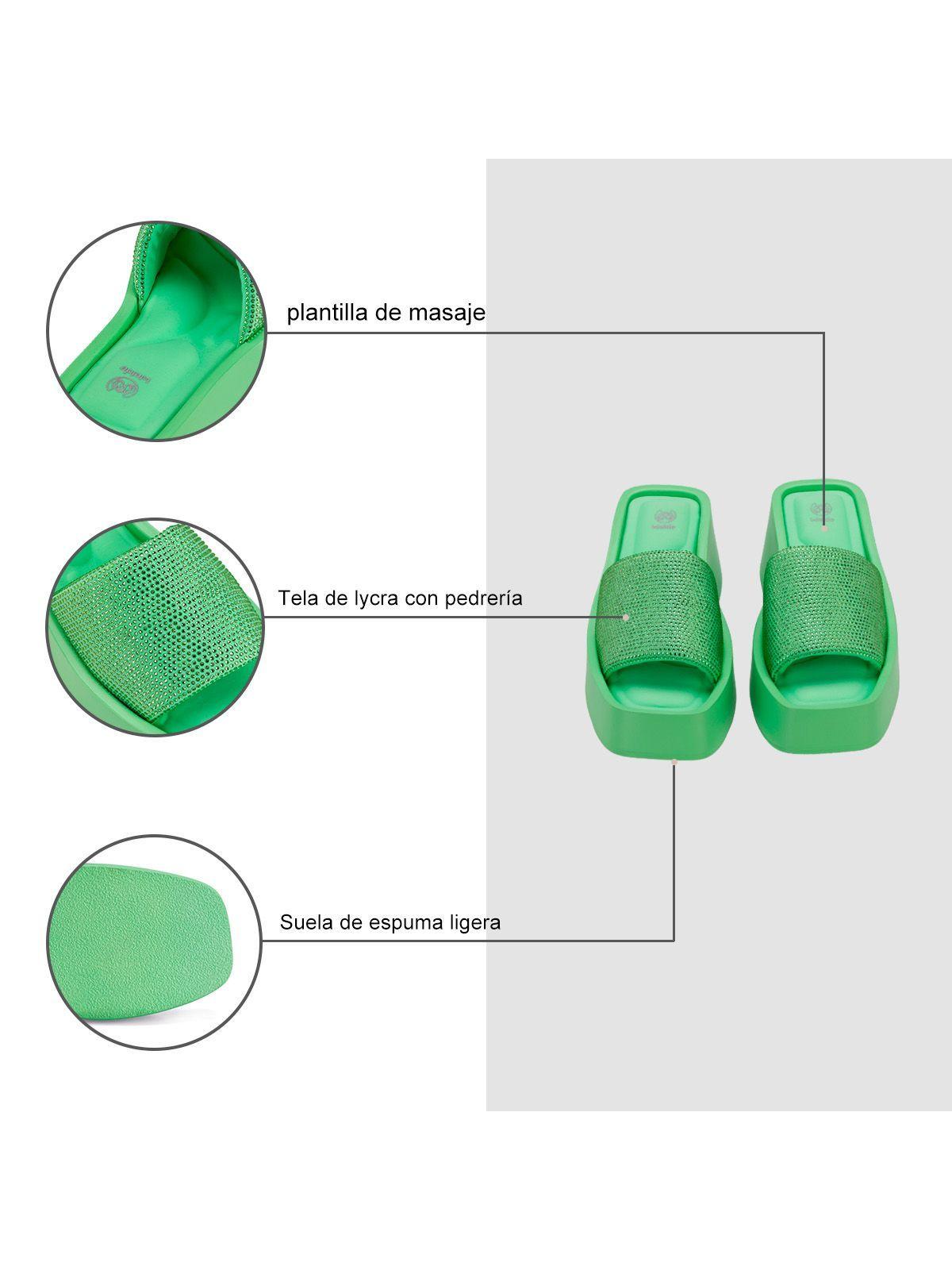 Sandalia Plataforma Verde Casual YJ31 Weide-4