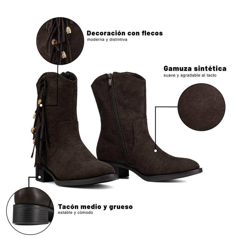 Botín Taco Mujer Casual PU Textil Weide DH91-7