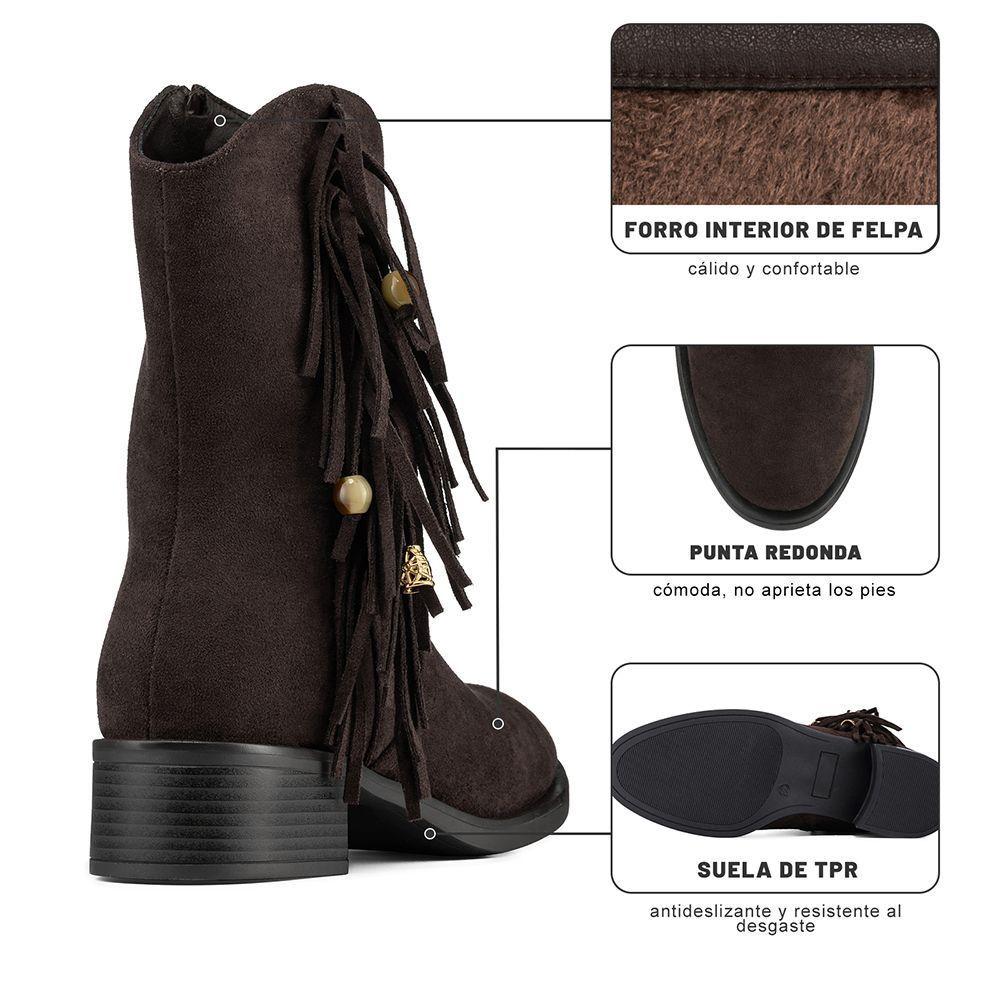 Botín Taco Mujer Casual PU Textil Weide DH91-8