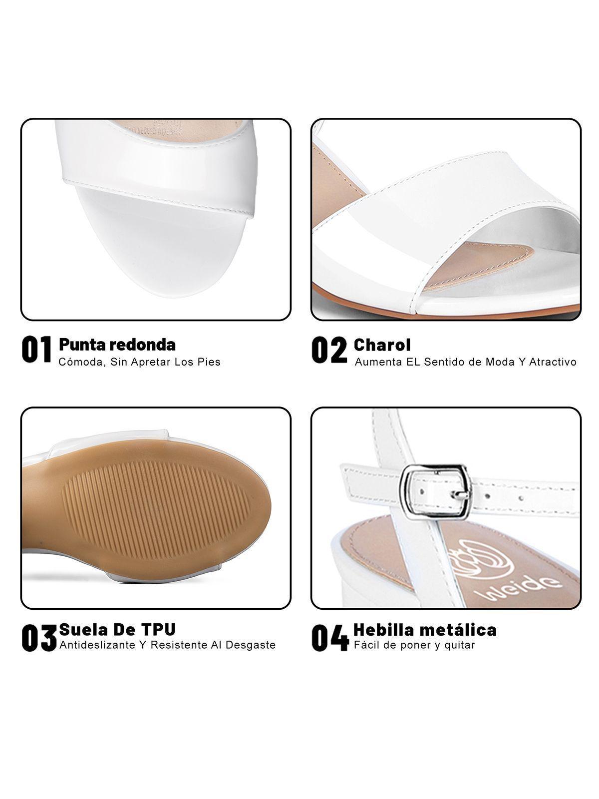 Sandalia Casual Taco Blanca Mujer Weide GH64-7
