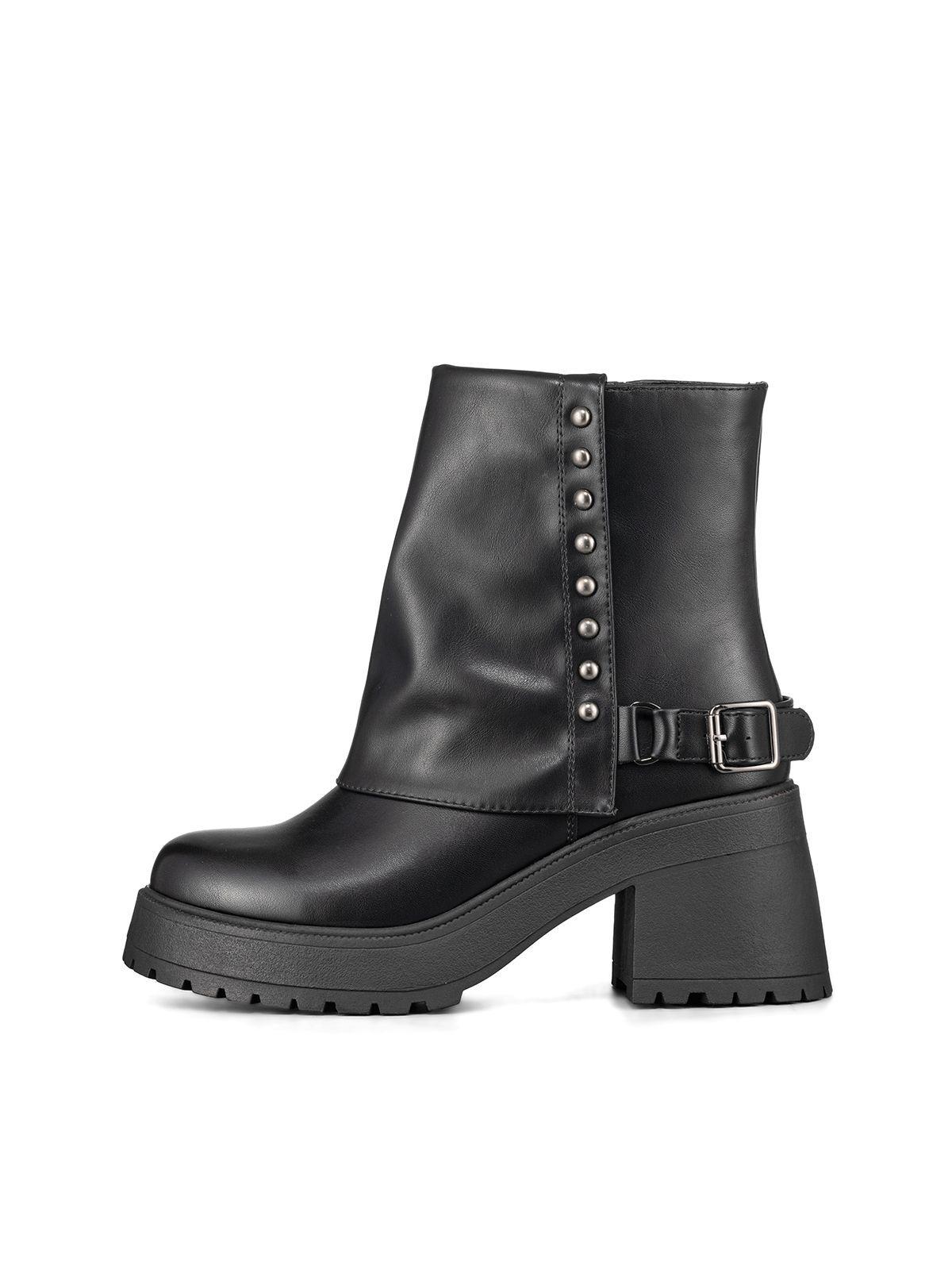 Botin Casual Mujer Negro Eco Cuero Comodo Weide CZY606-4