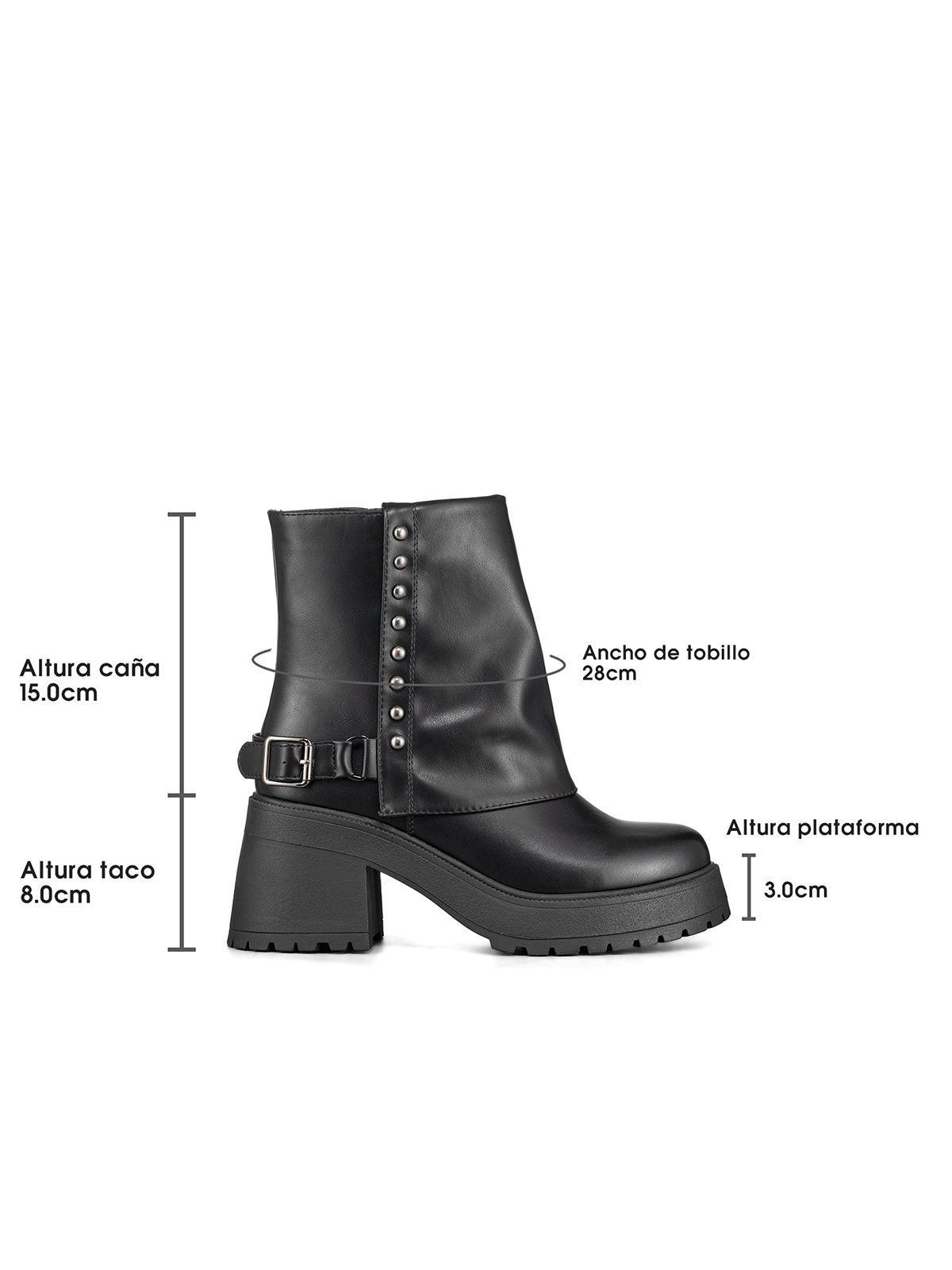 Botin Casual Mujer Negro Eco Cuero Comodo Weide CZY606-6