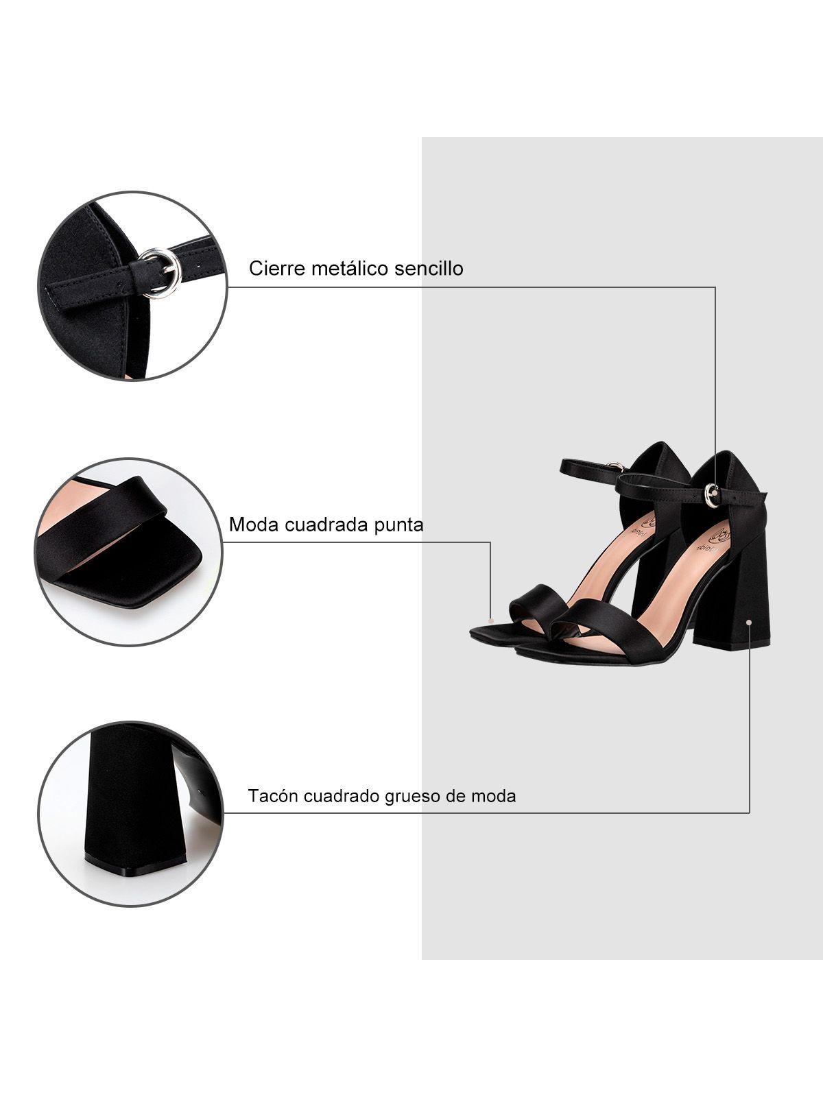 Sandalia Taco Alto Negro Fiesta QIU335 Weide-5