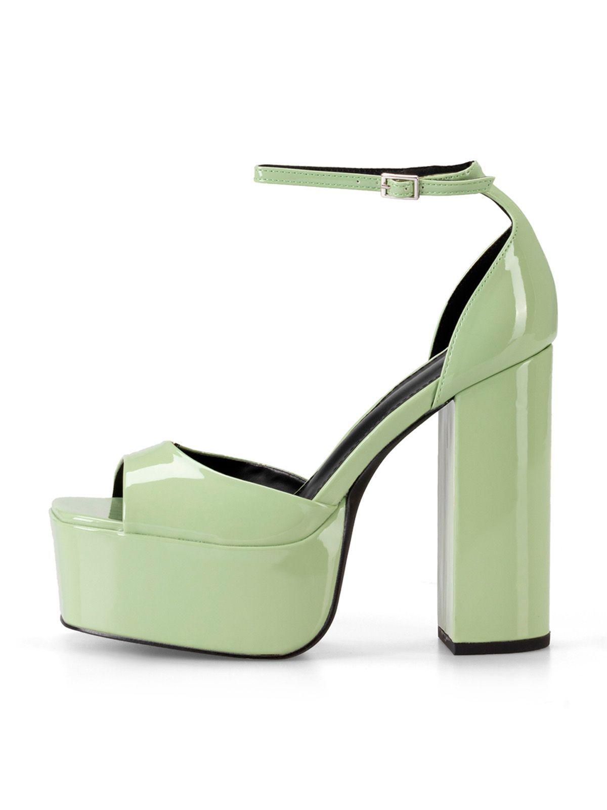 Sandalia Plataforma Verde Casual GHE18 Weide-1