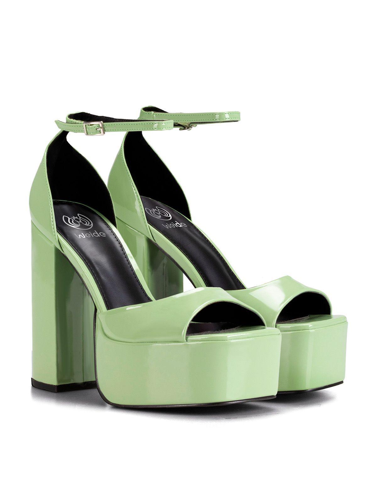 Sandalia Plataforma Verde Casual GHE18 Weide-2