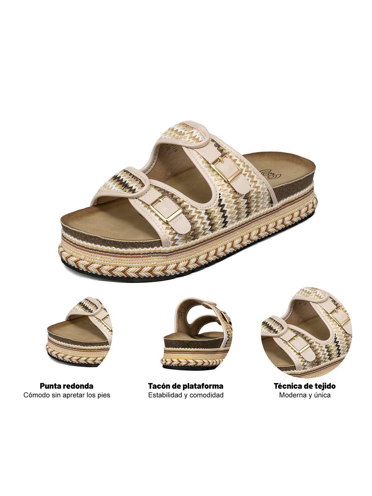 Sandalia Estilo Chala Casual Plataforma Mujer Weide QIU386-4