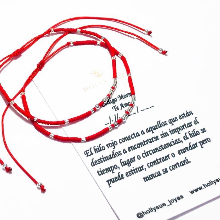 Pulsera plata Códigos Morse “Te amo"-1
