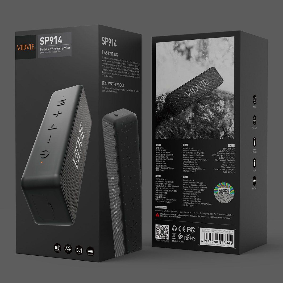 Parlante Bluetooth Vidvie Sp914-5