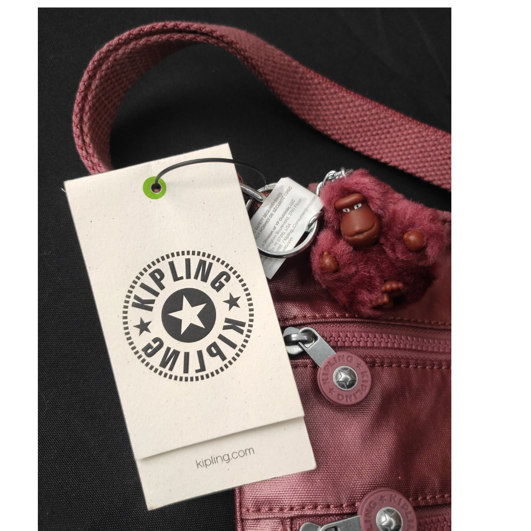 CROSSBODY KIPLING MODELO KEIKO DARK MAROON METALLIC-2