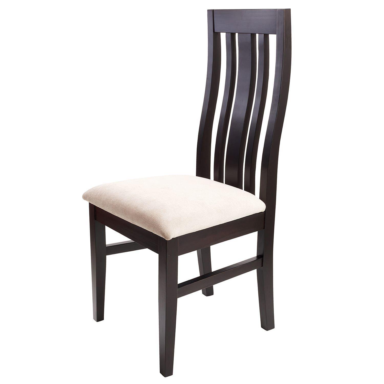 Pack 2 sillas comedor Jacinta color negro wengue tapiz beige-2