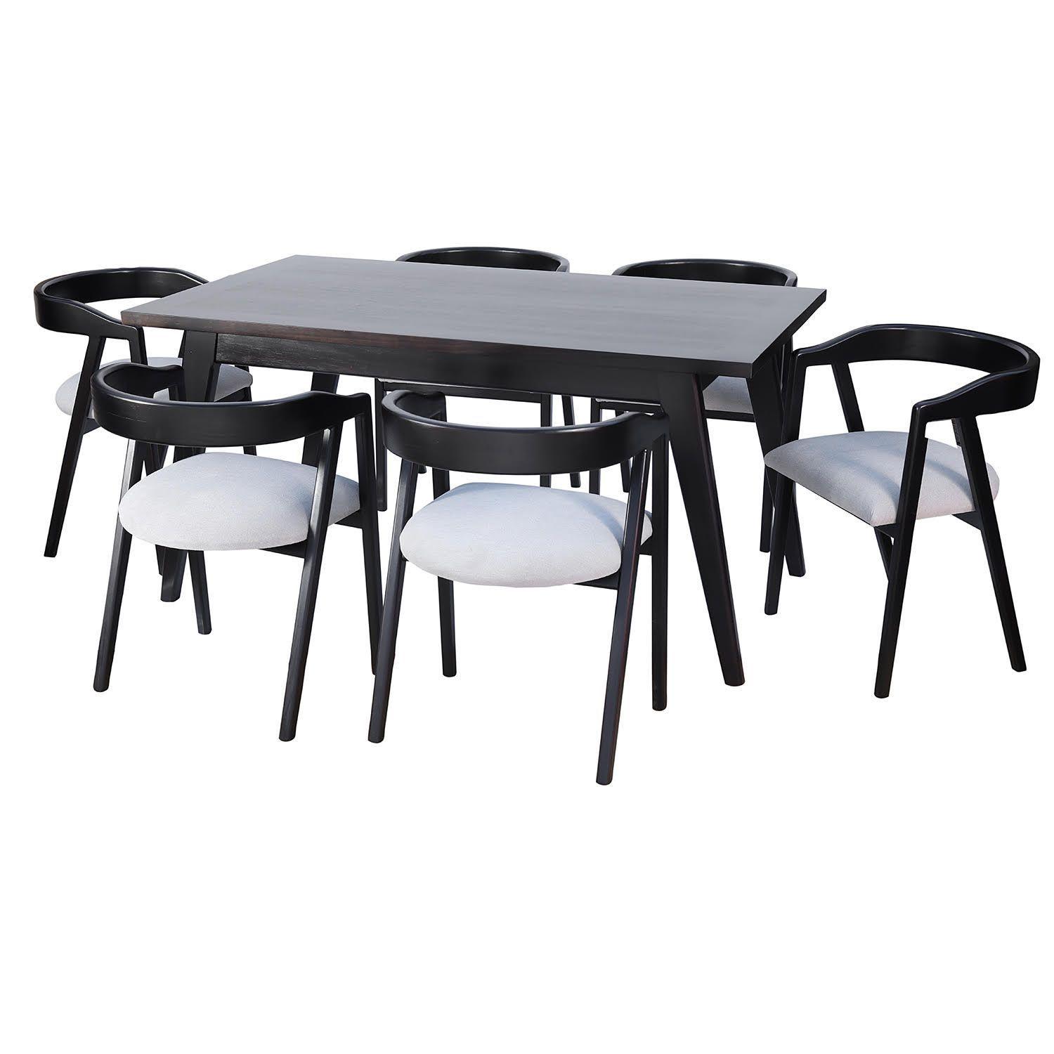 Comedor Ignacia Rectangular Estilo Sónico 6 sillas color chocolate-0